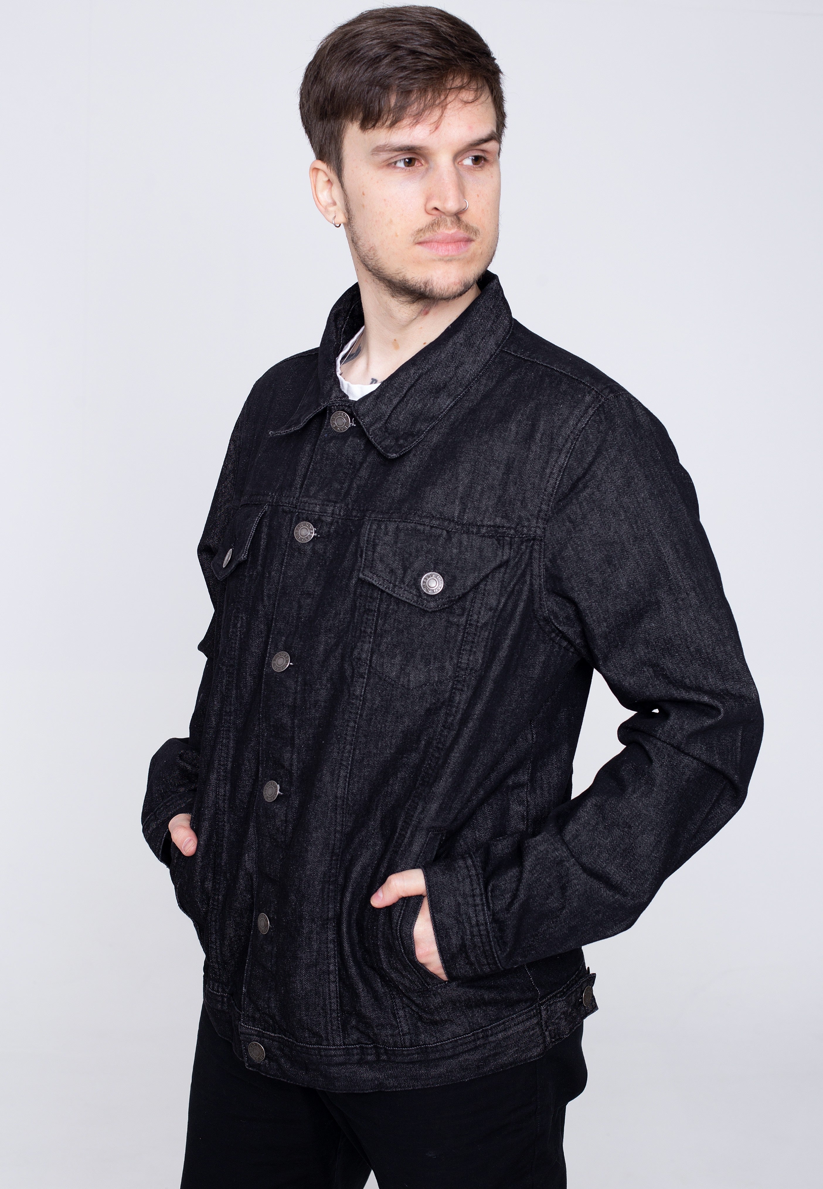 Urban Classics - Organic Basic Denim Black Washed - Jeans Jacket | Men-Image