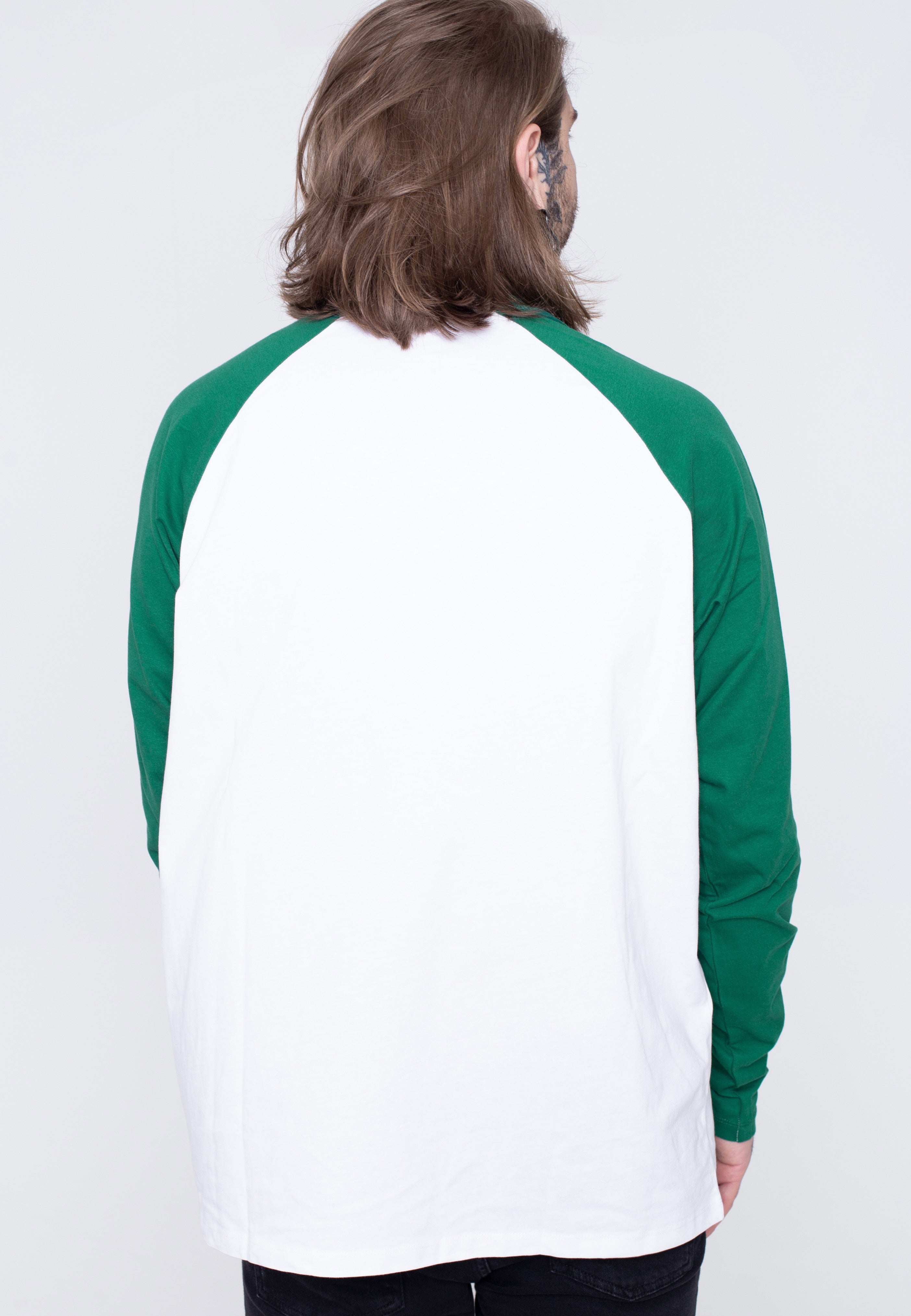 Urban Classics - Organic Oversized Raglan White/Green - Longsleeve | Men-Image