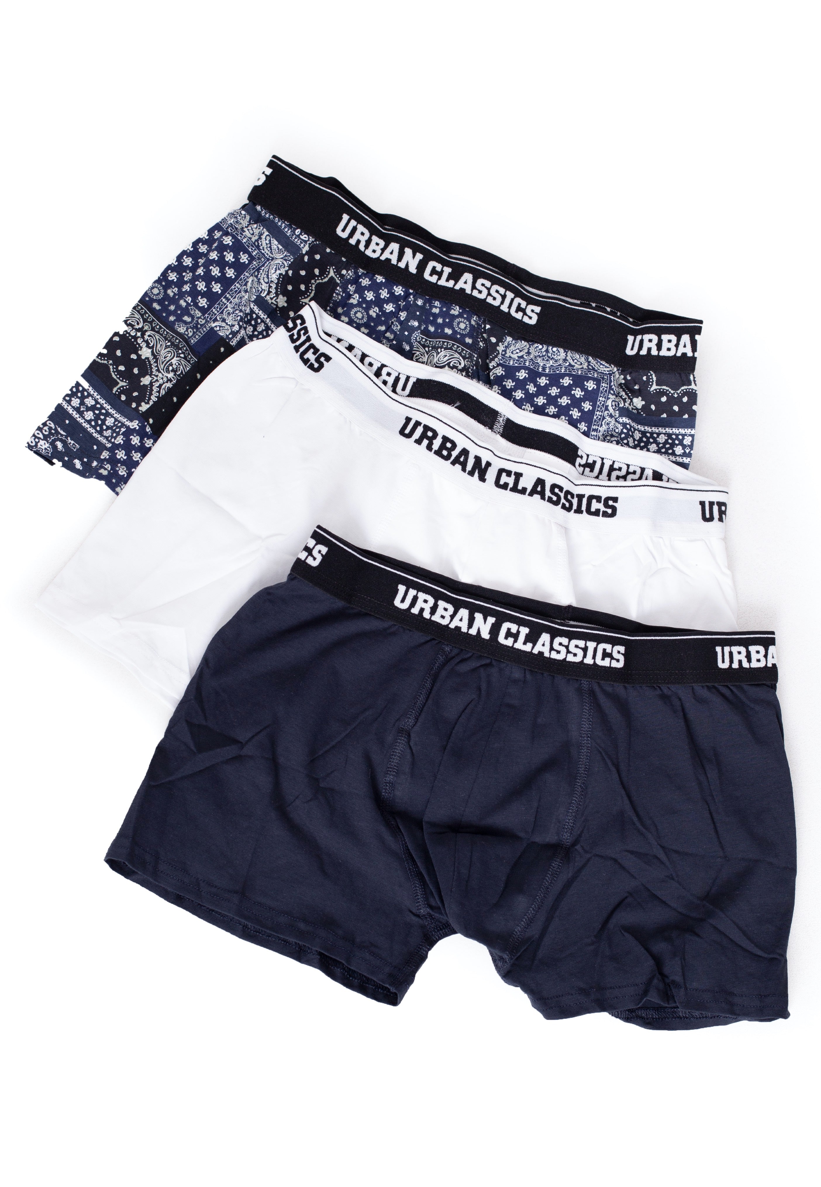 Urban Classics - Organic Pack Of 3 Bandana Navy/Navy/White - Boxershorts | Men-Image