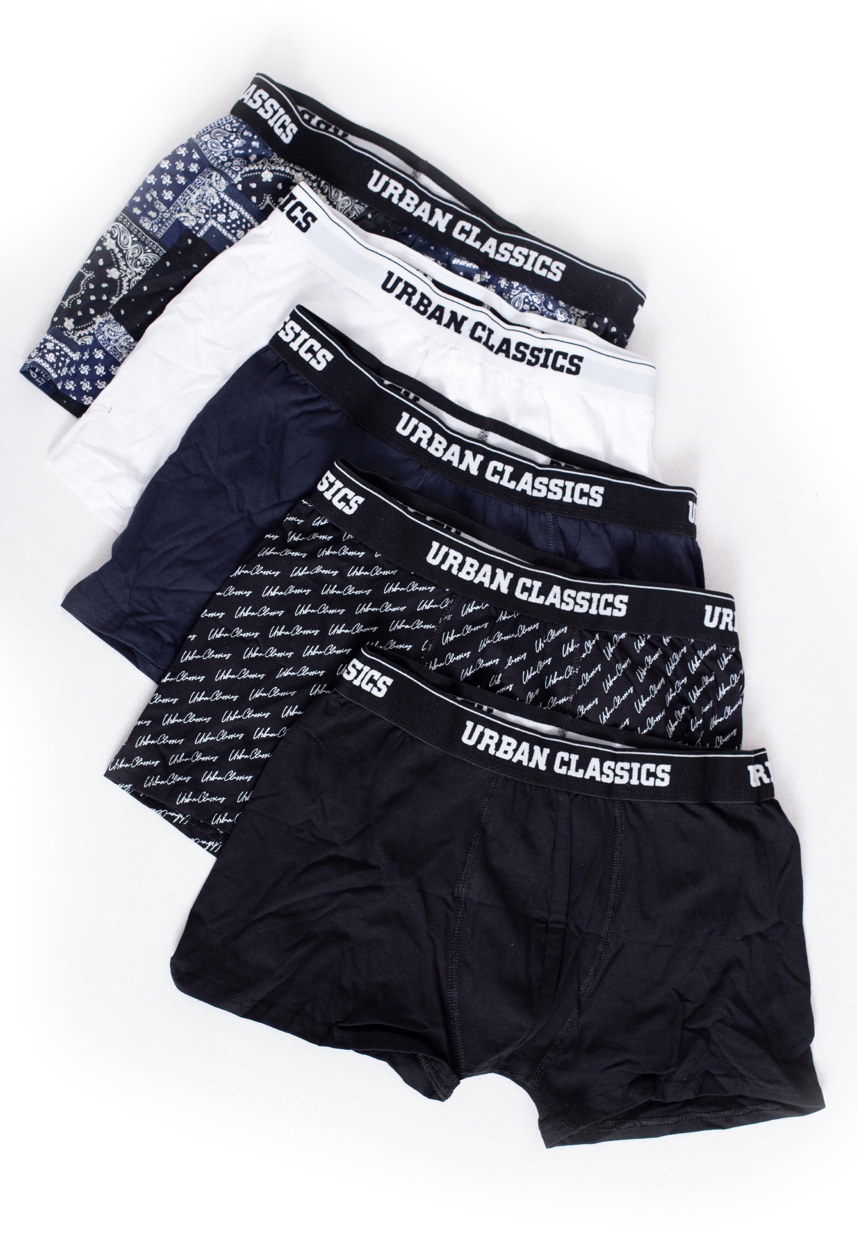 Urban Classics - Organic Pack Of 3 Bndn Nvy/Nvy/Wht/Blk/Scrpt Blk - Boxershorts | Men-Image