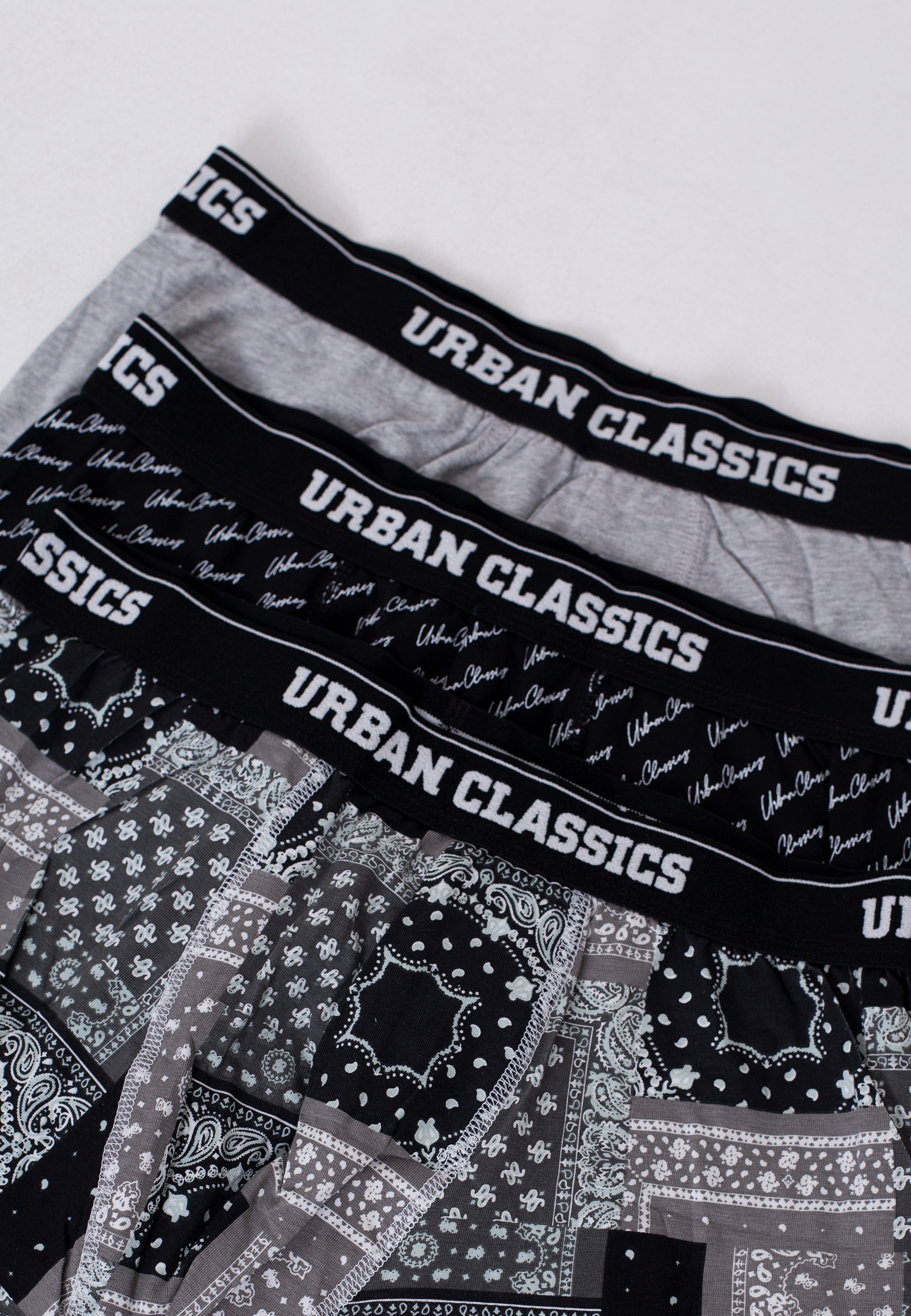 Urban Classics - Organic Pack Of 5 Bndn Gry/Gry/Blk/Wht/Scrpt Blk - Boxershorts | Men-Image