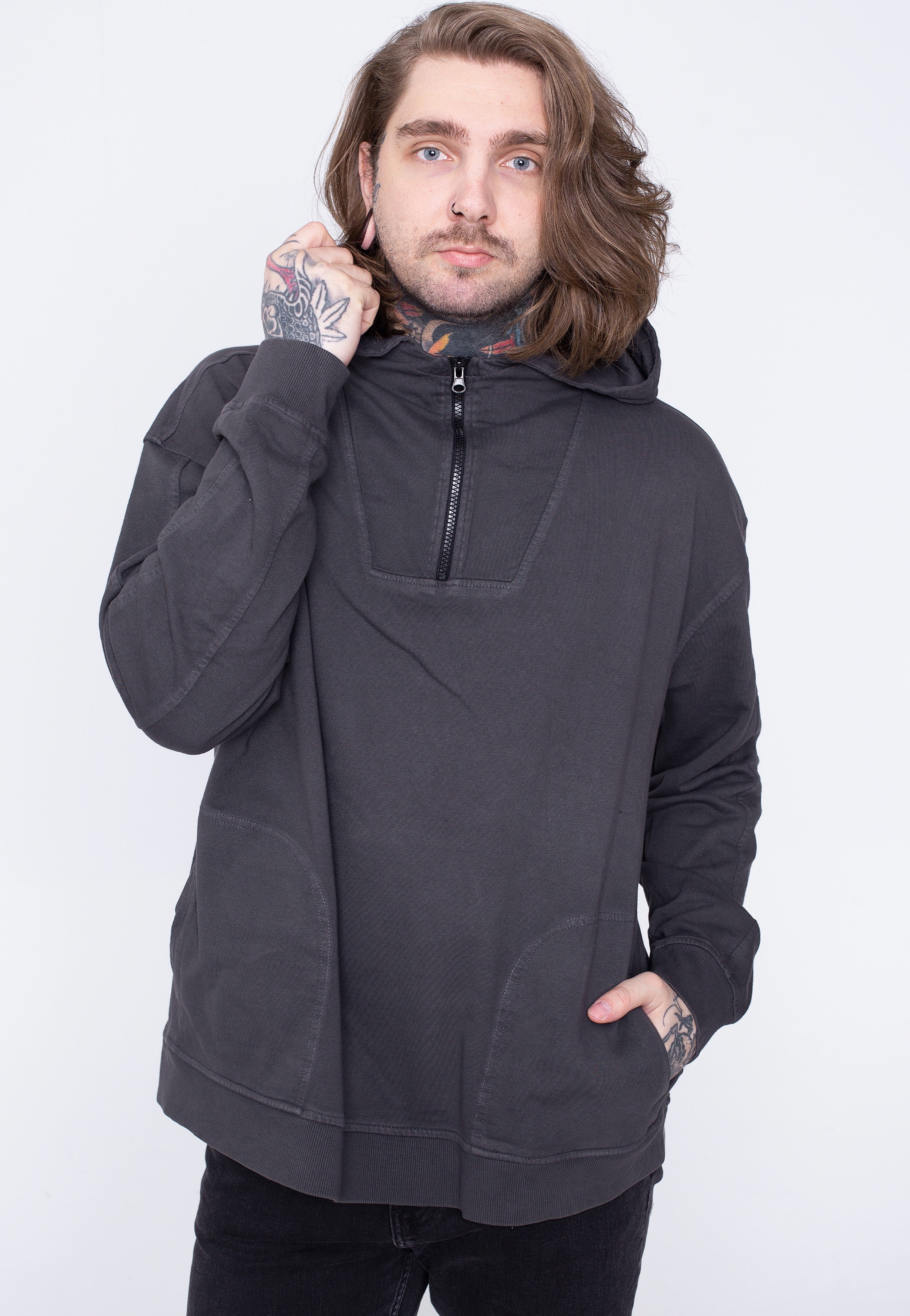 Urban Classics - Overdyed Camp Blackbird - Hoodie | Men-Image