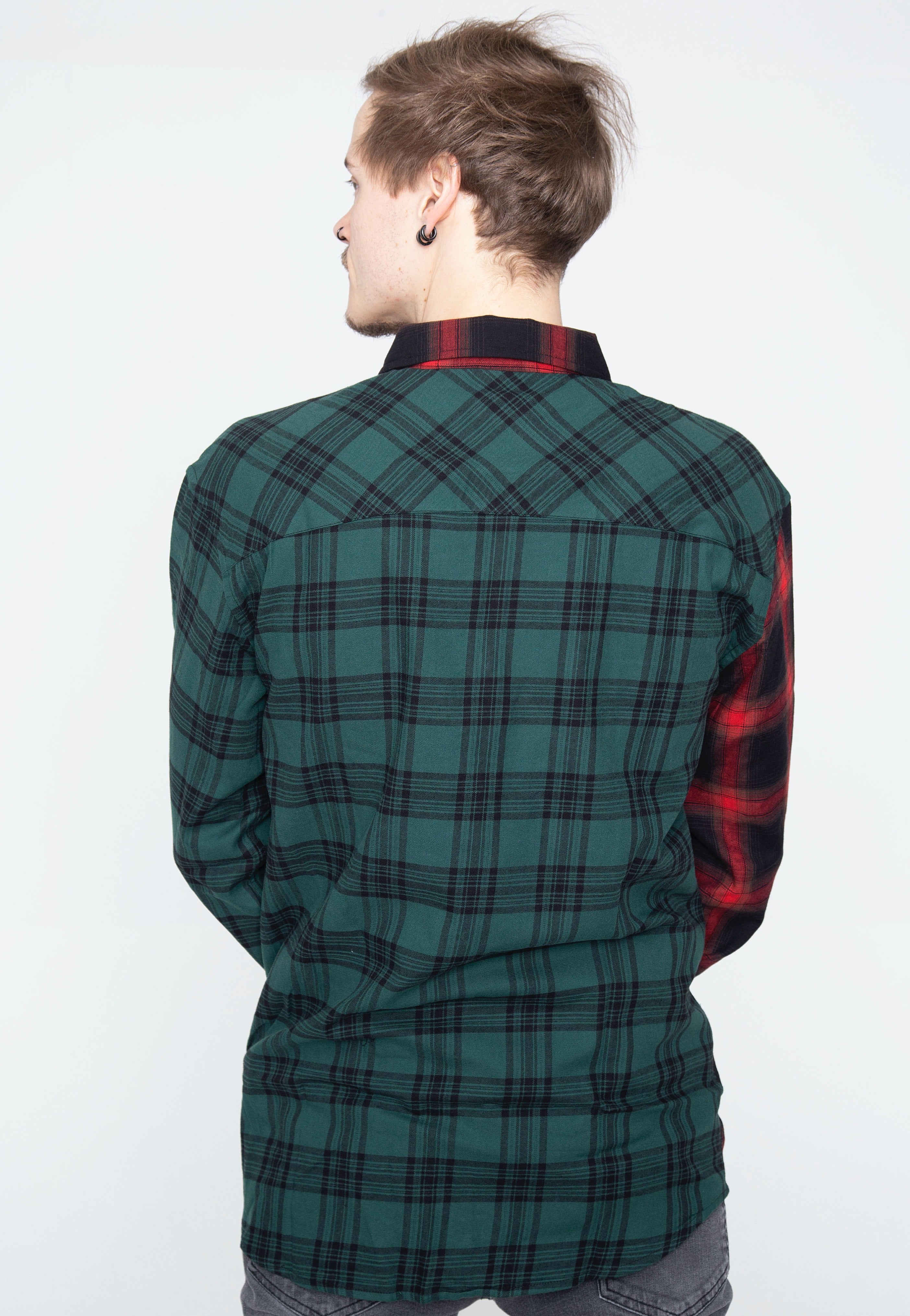 Urban Classics - Oversized Mix Check Black/Red/Green - Shirt | Men-Image