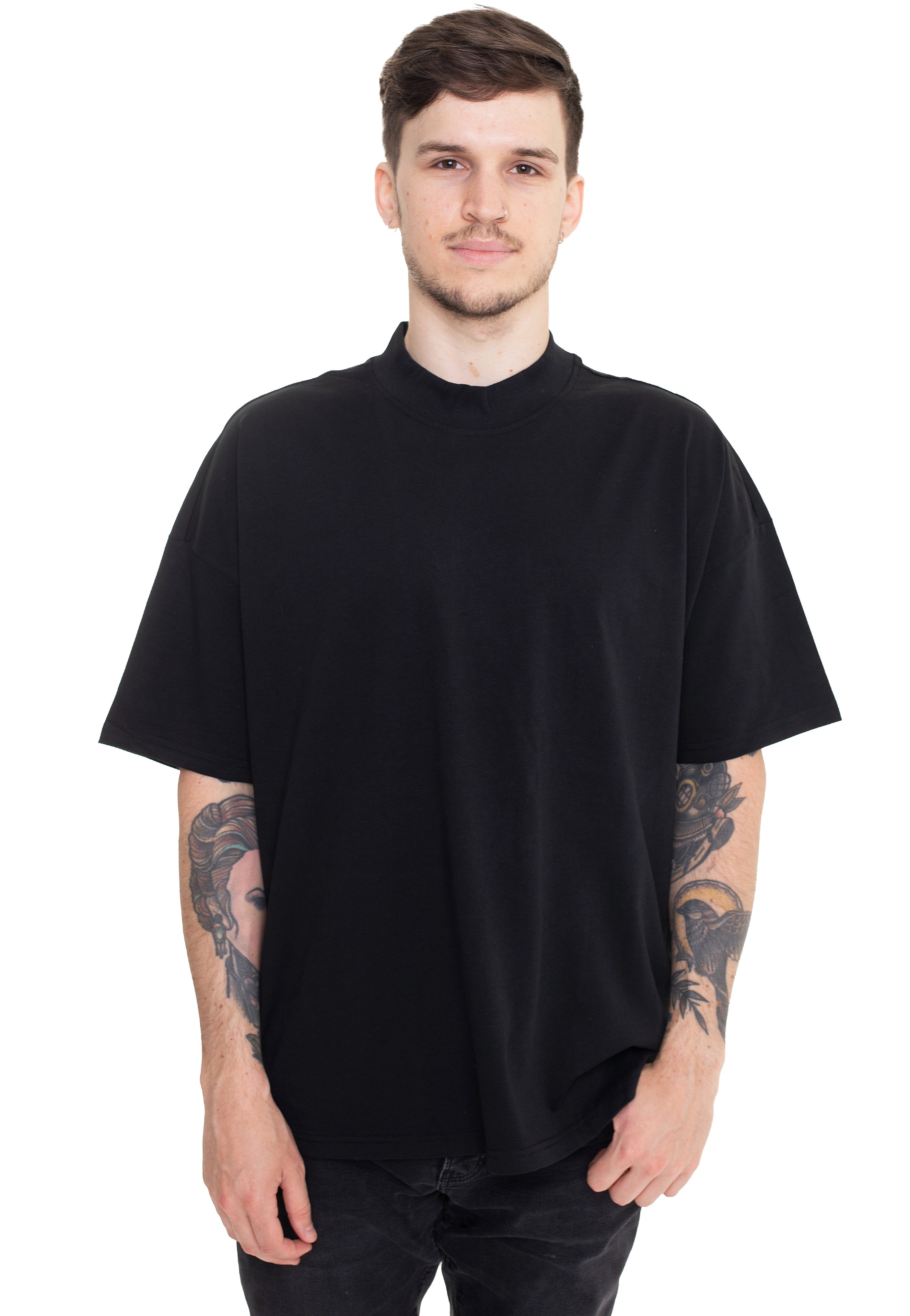 Urban Classics - Oversized Mock Neck Black - T-Shirt | Men-Image