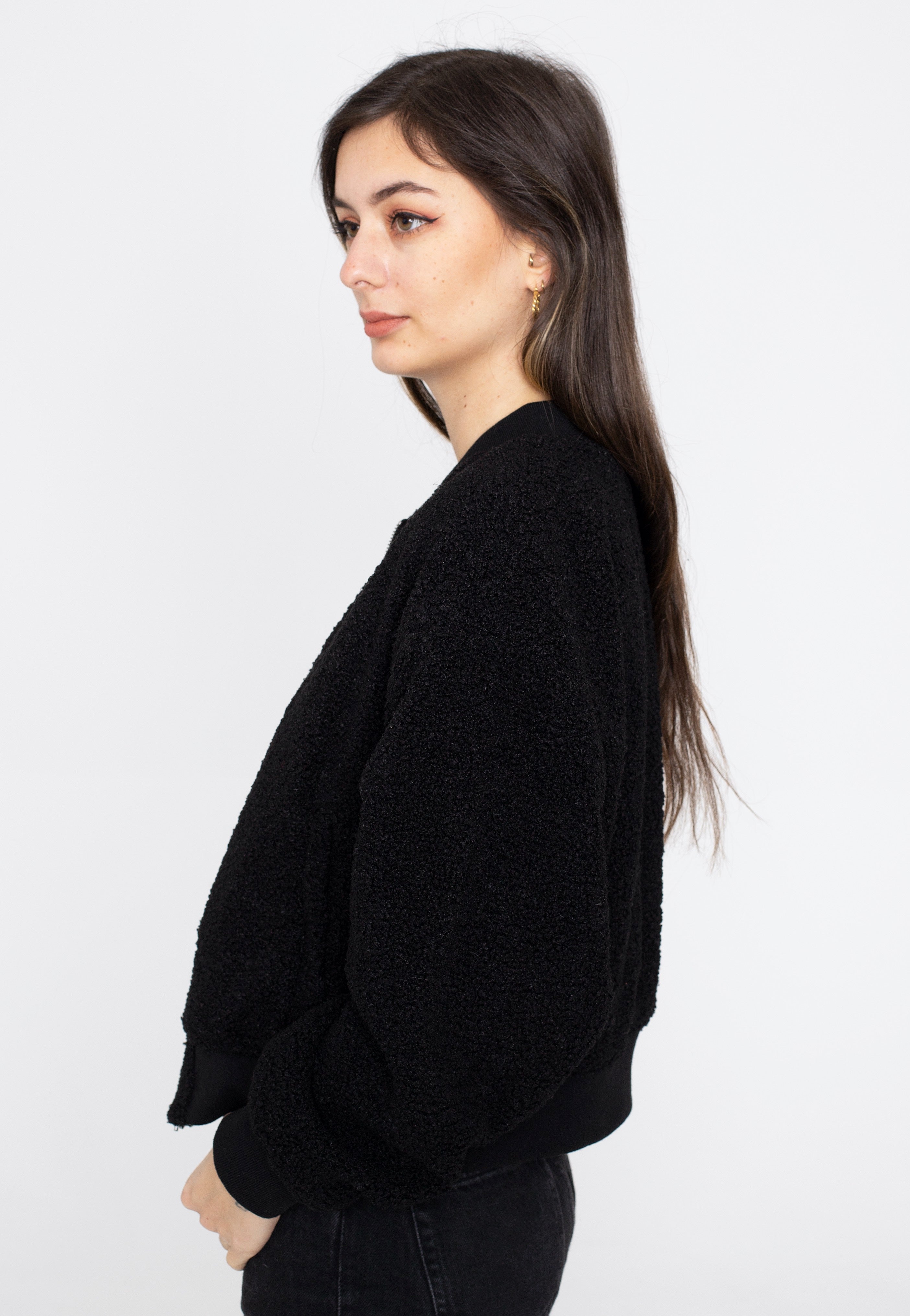 Urban Classics - Oversized Sherpa Bomber Black - Jacket | Women-Image