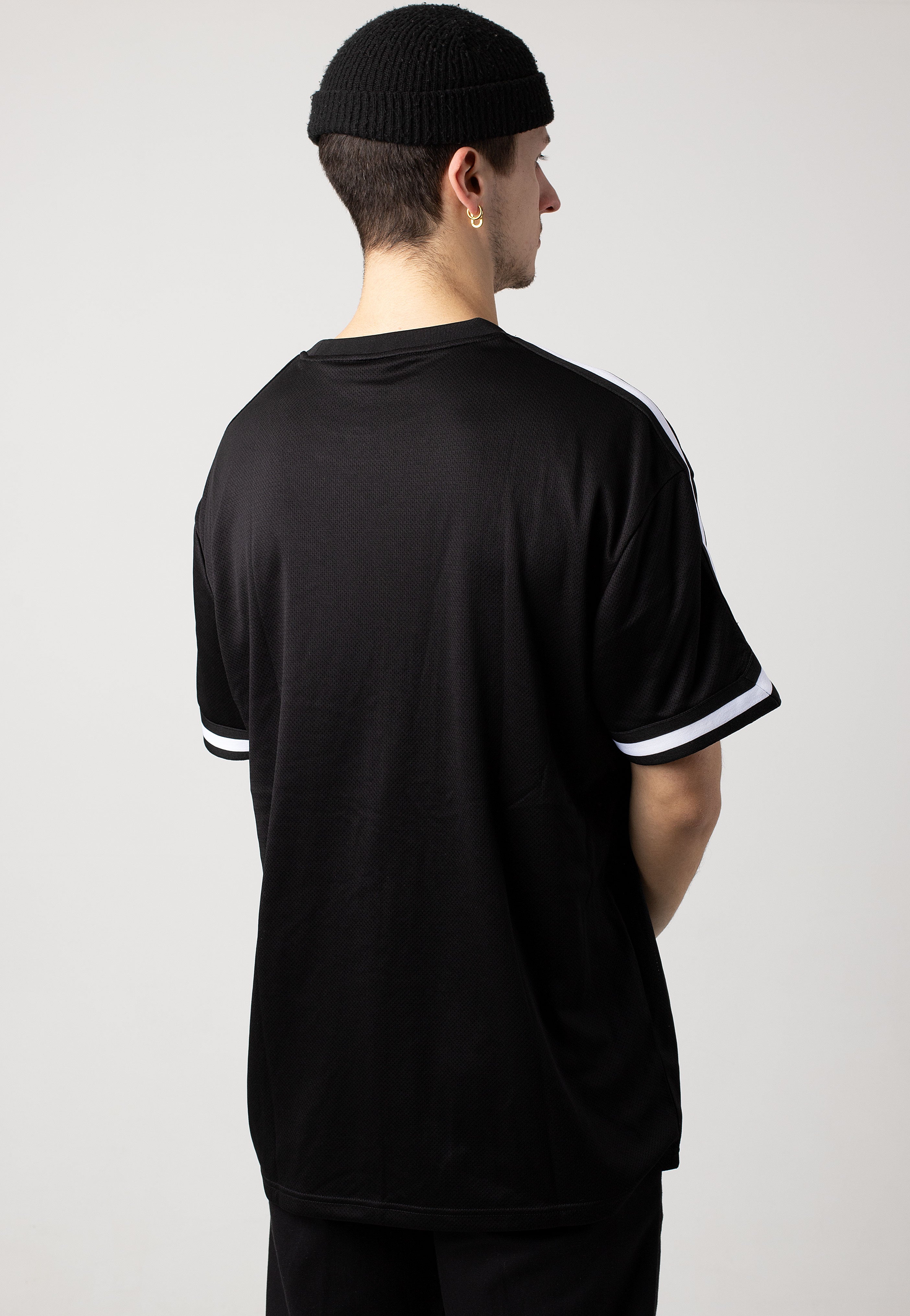 Urban Classics - Oversized Stripes Mesh Black - T-Shirt | Men-Image