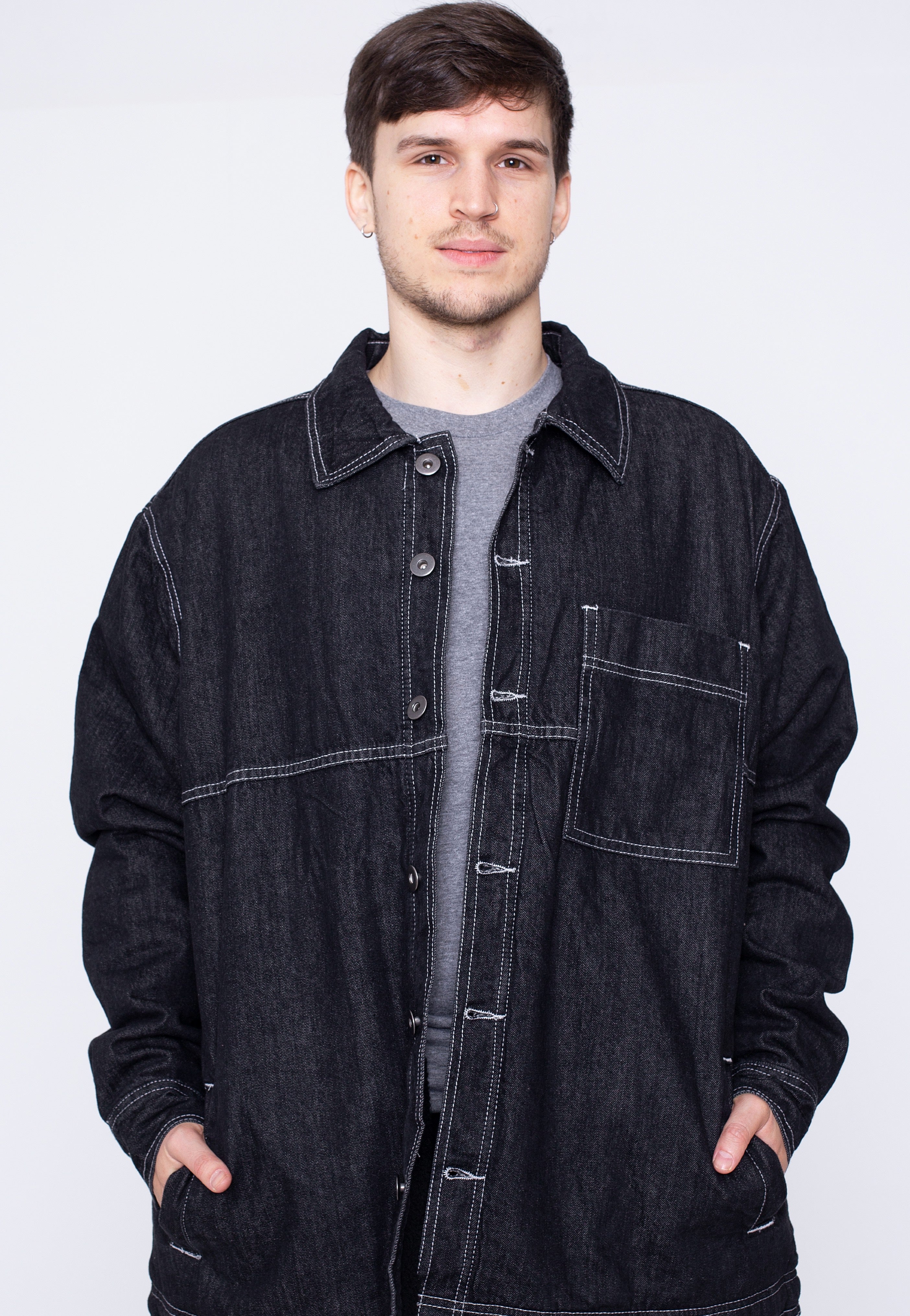 Urban Classics - Oversized Trucker Black Raw - Jacket | Men-Image