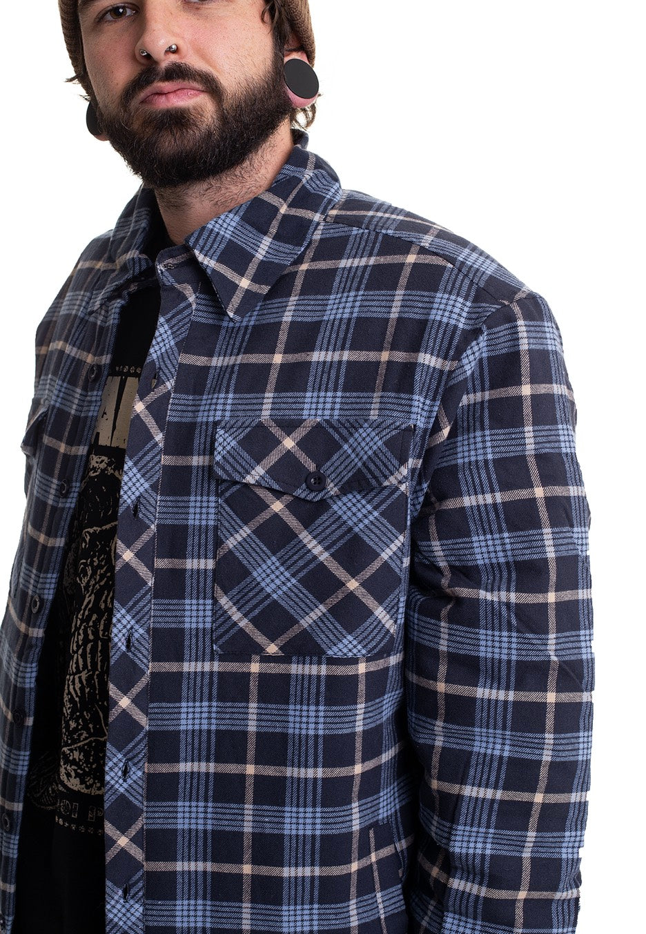 Urban Classics - Plaid Quilted Lightblue/Darkblue - Jacket | Men-Image