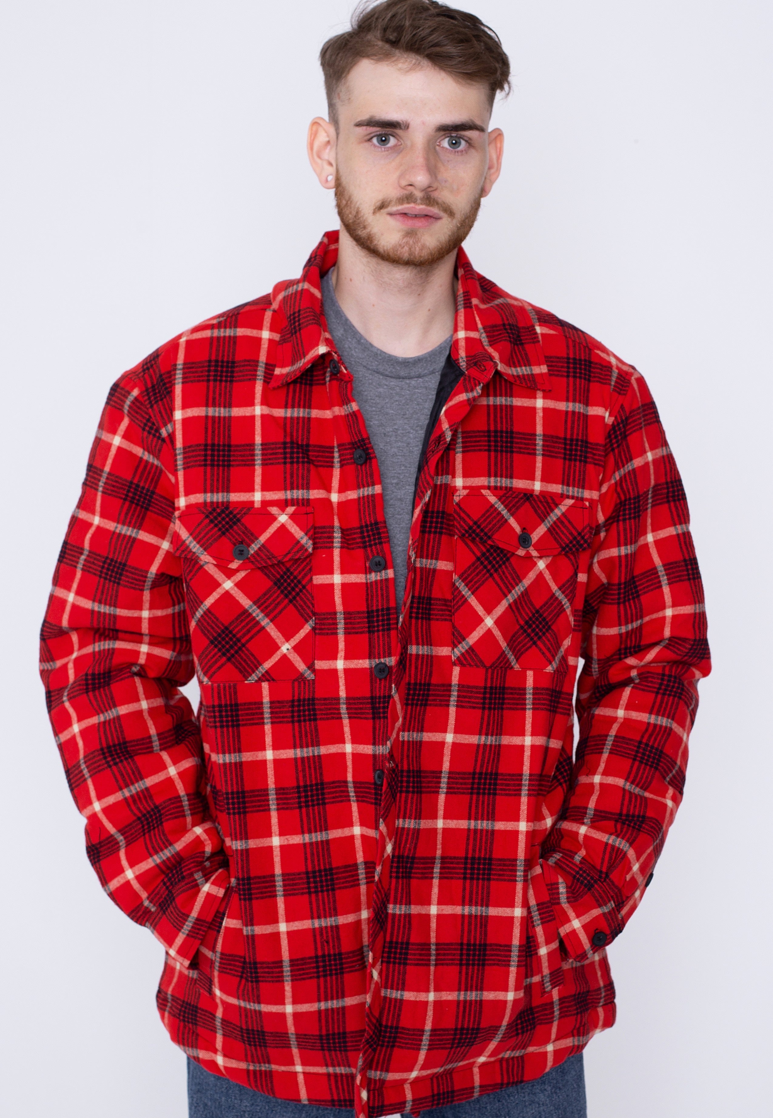 Urban Classics - Plaid Quilted Red/Black - Jacket | Men-Image