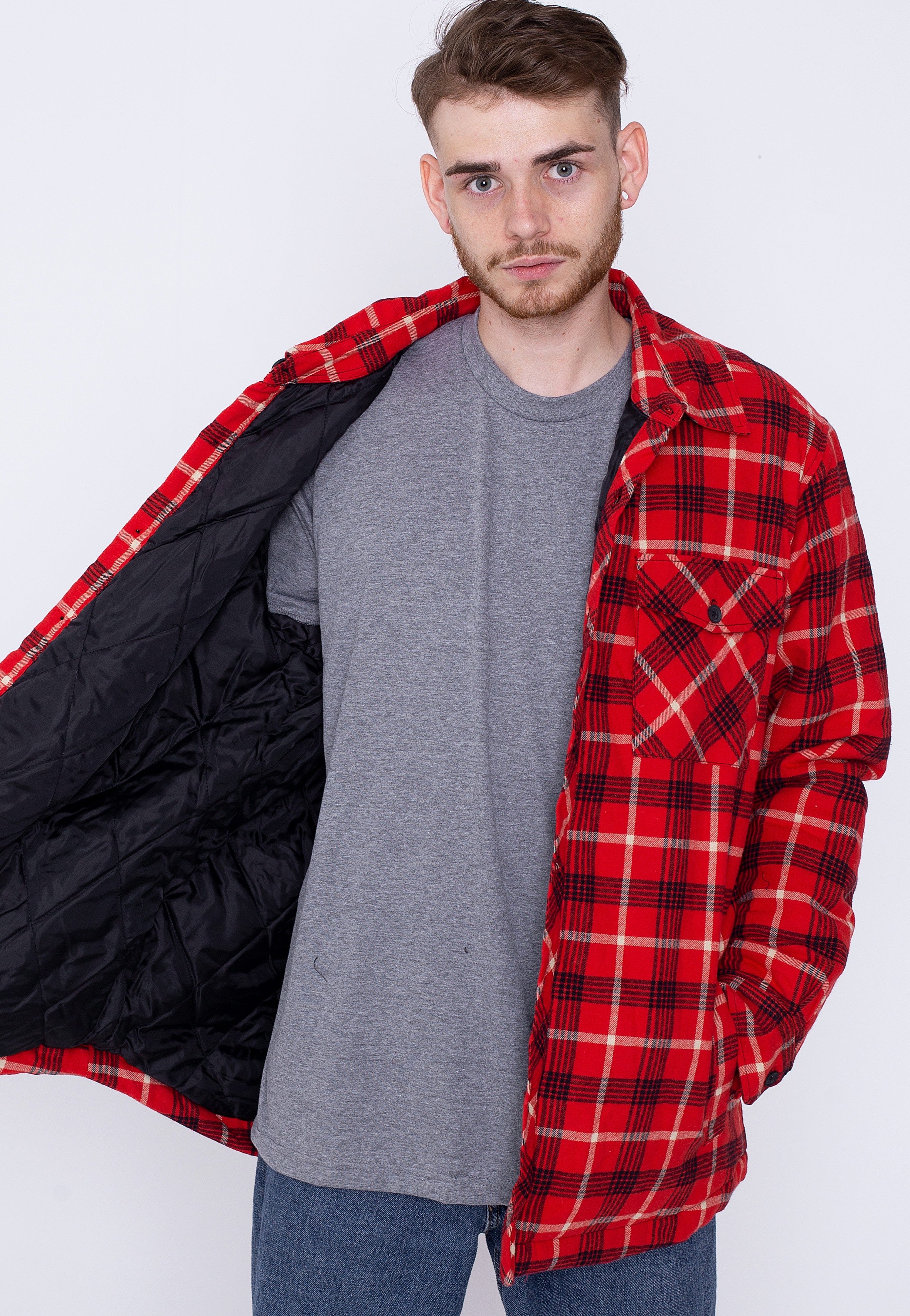 Urban Classics - Plaid Quilted Red/Black - Jacket | Men-Image