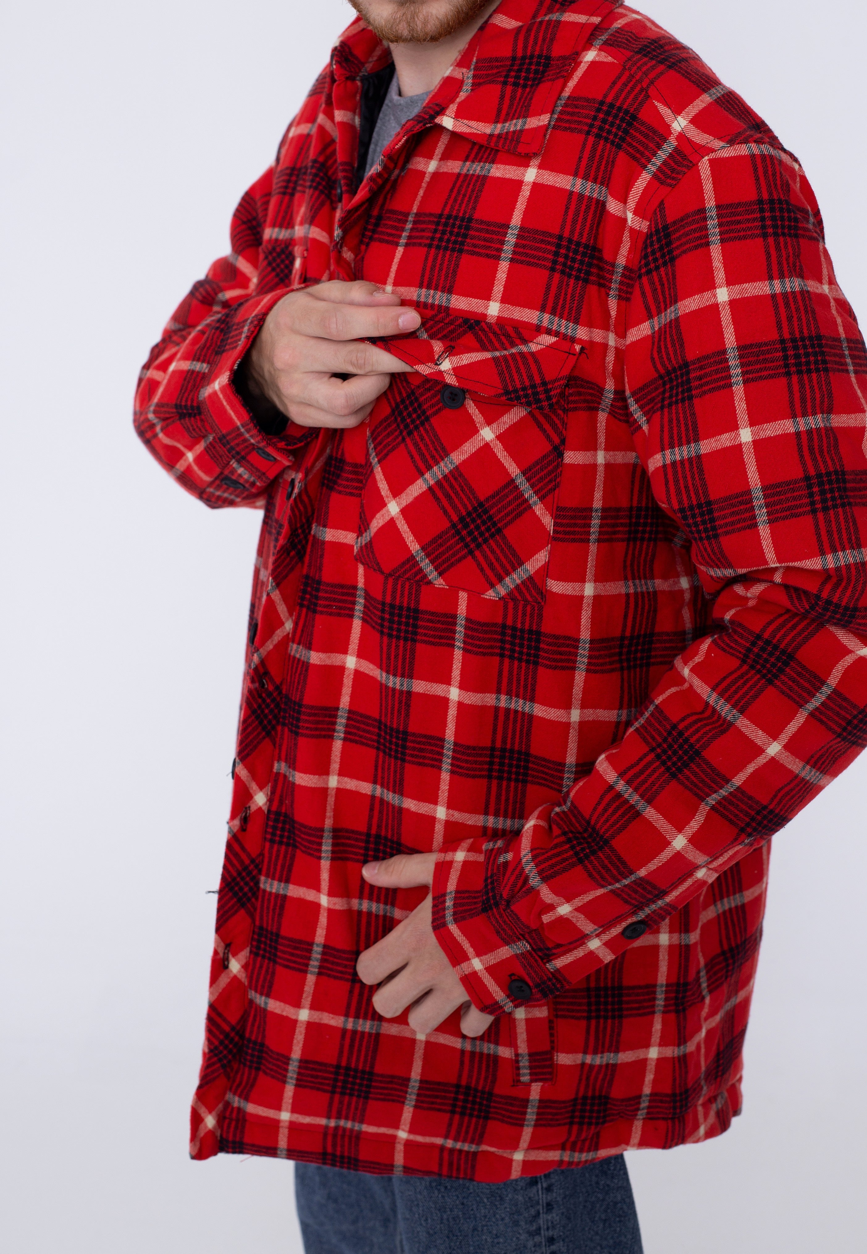 Urban Classics - Plaid Quilted Red/Black - Jacket | Men-Image