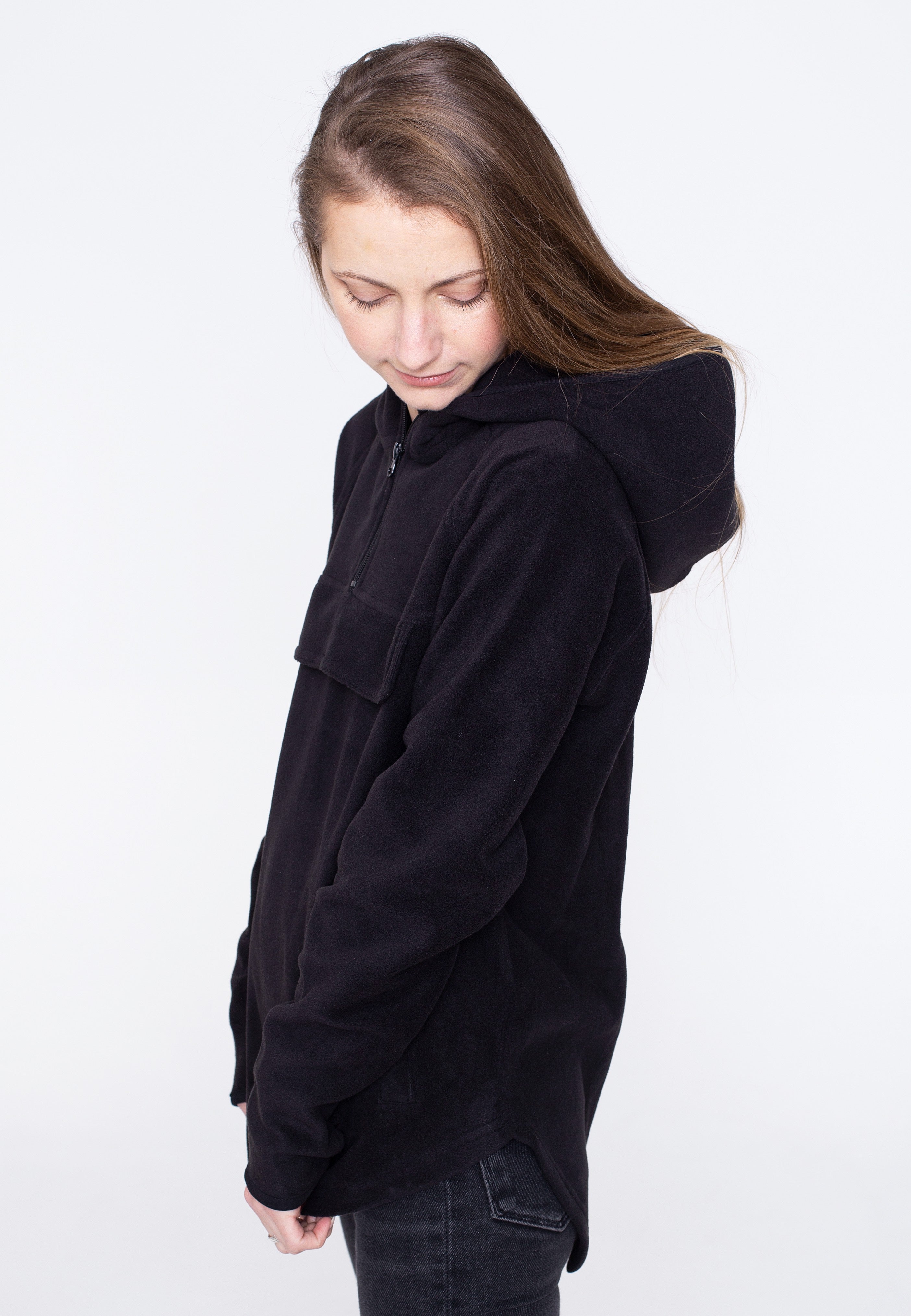 Urban Classics - Polar Fleece Pull Over Black - Hoodie | Women-Image