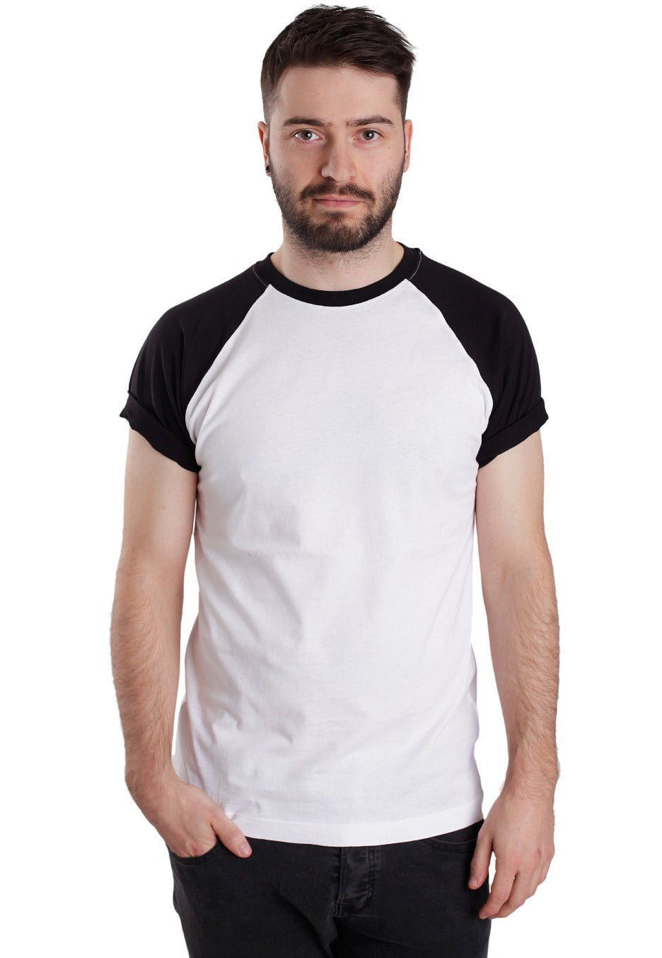 Urban Classics - Raglan Contrast White/Black - T-Shirt | Men-Image