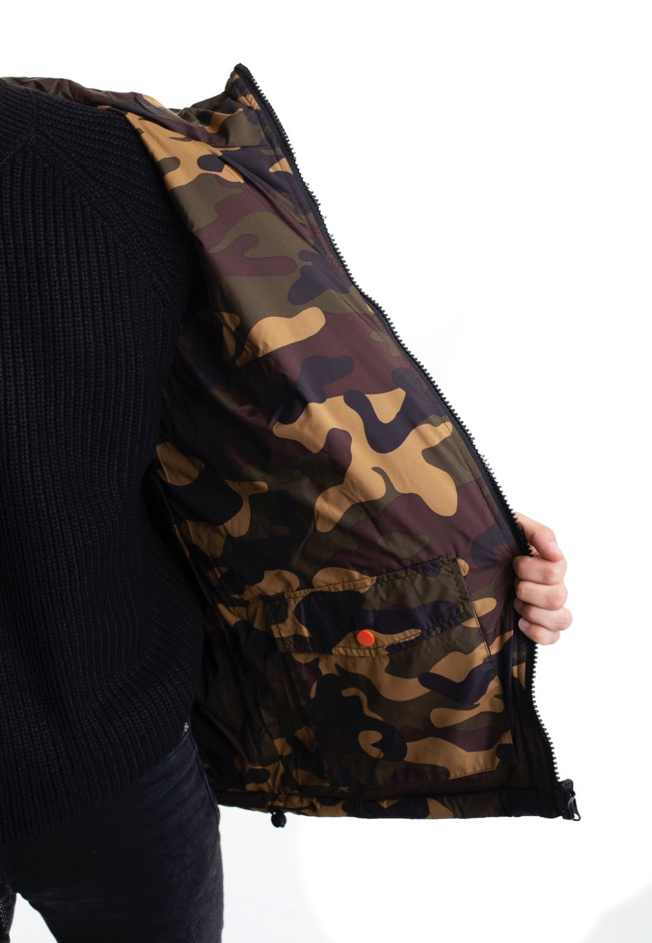 Urban Classics - Reversible Black/Woodcamo - Jacket | Men-Image