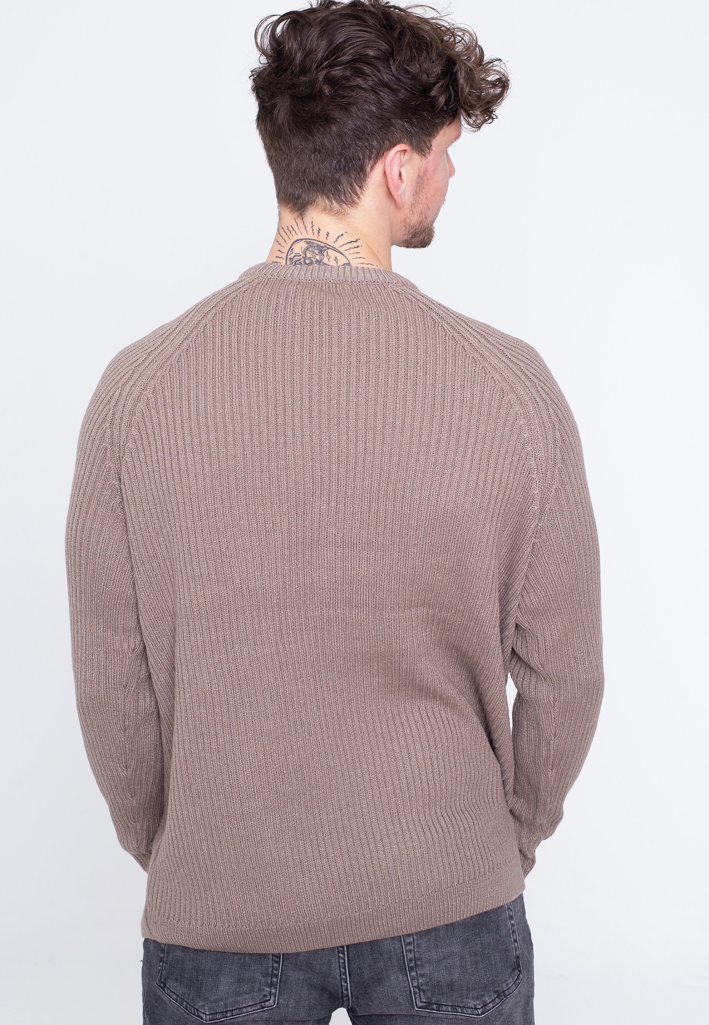 Urban Classics - Ribbed Raglan Dark Khaki - Pullover | Men-Image