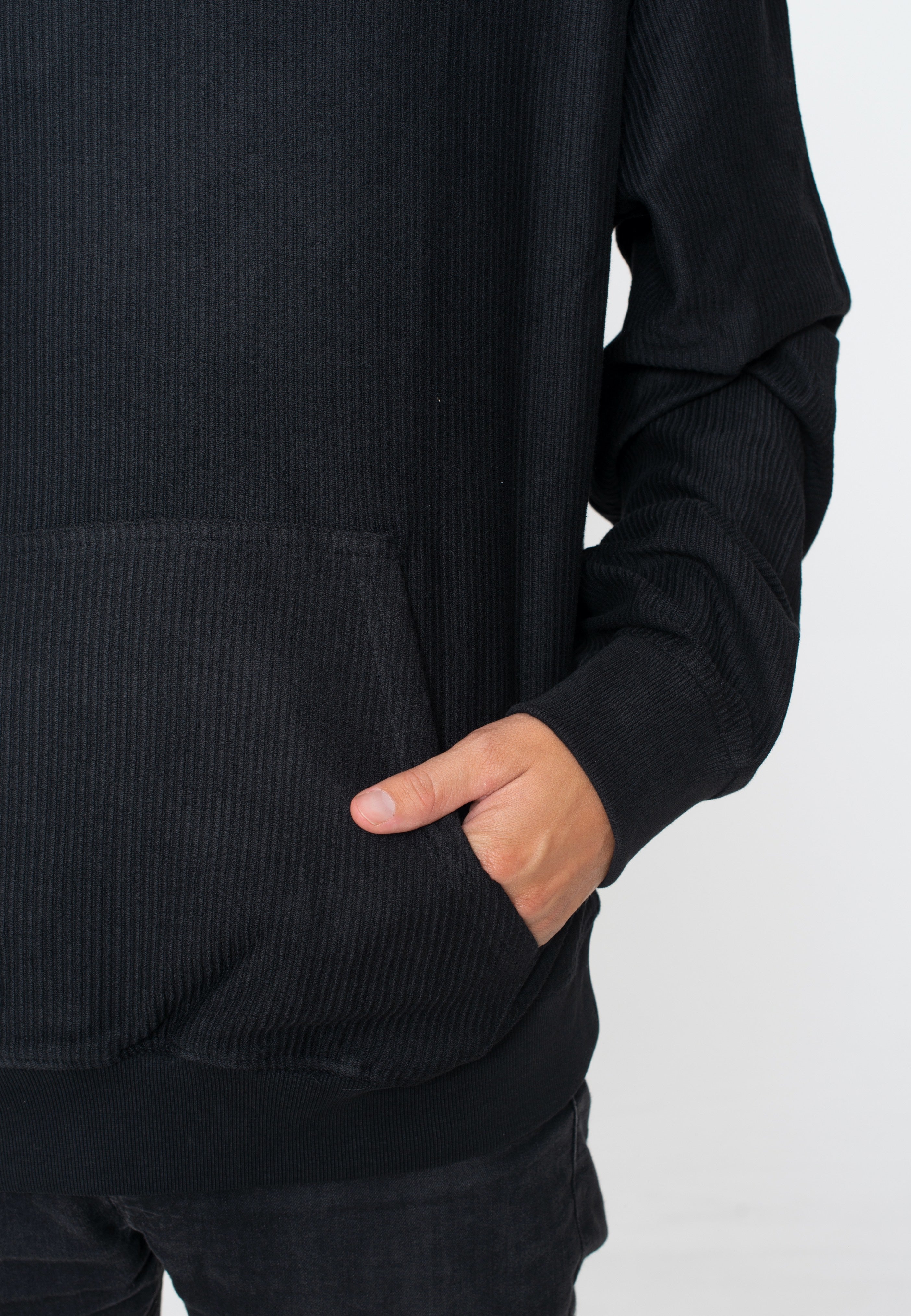 Urban Classics - Rib Terry Boxy Black - Hoodie | Men-Image