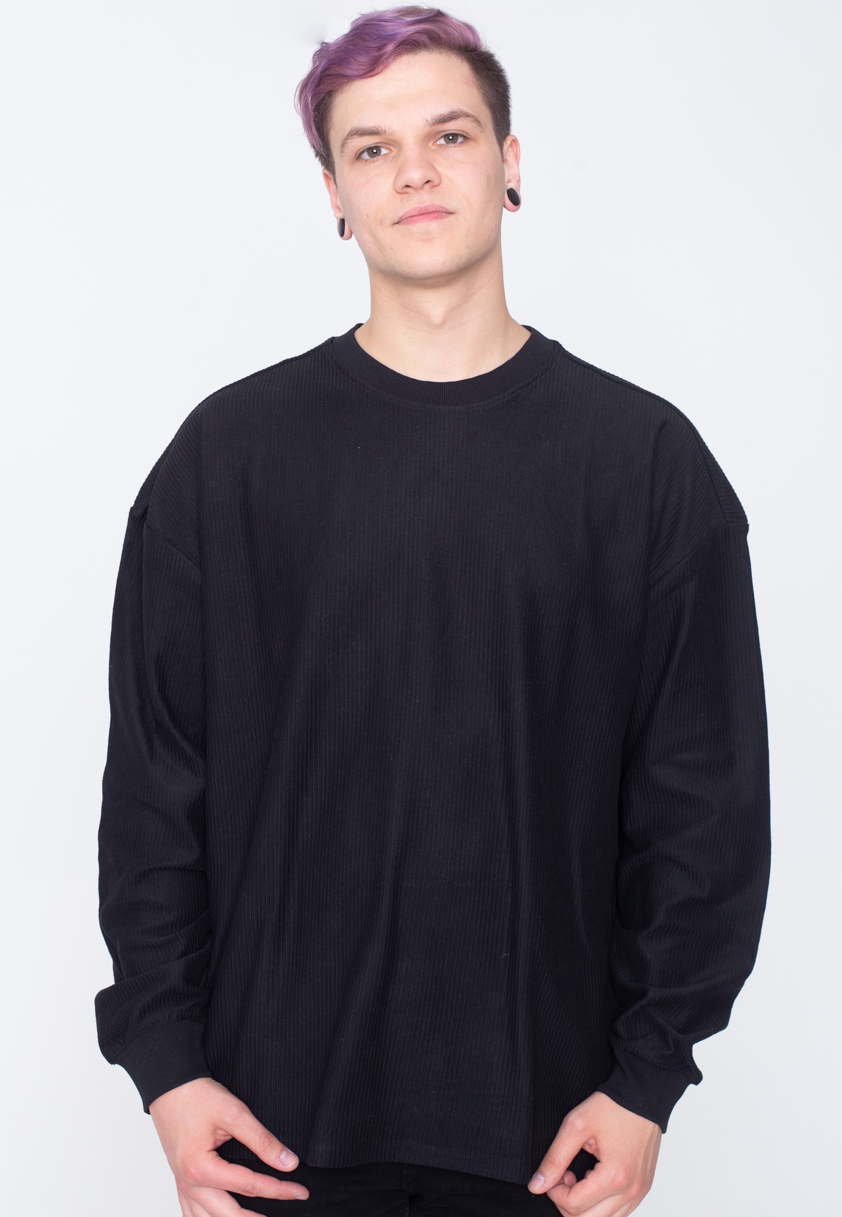 Urban Classics - Rib Terry Boxy Crew Black - Sweater | Men-Image