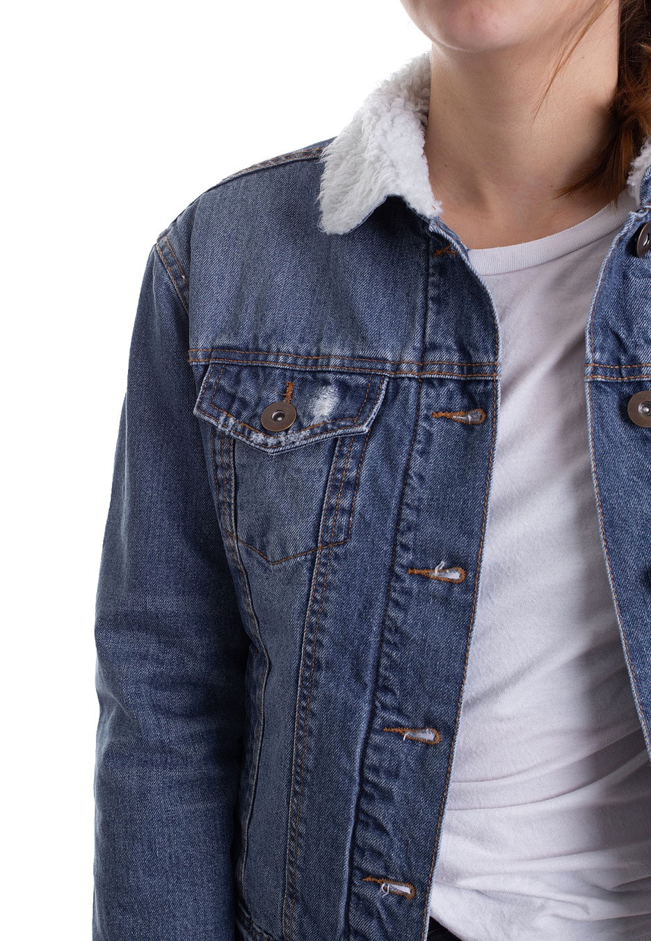 Urban Classics - Sherpa Denim Blue Washed - Jeans Jacket | Women-Image