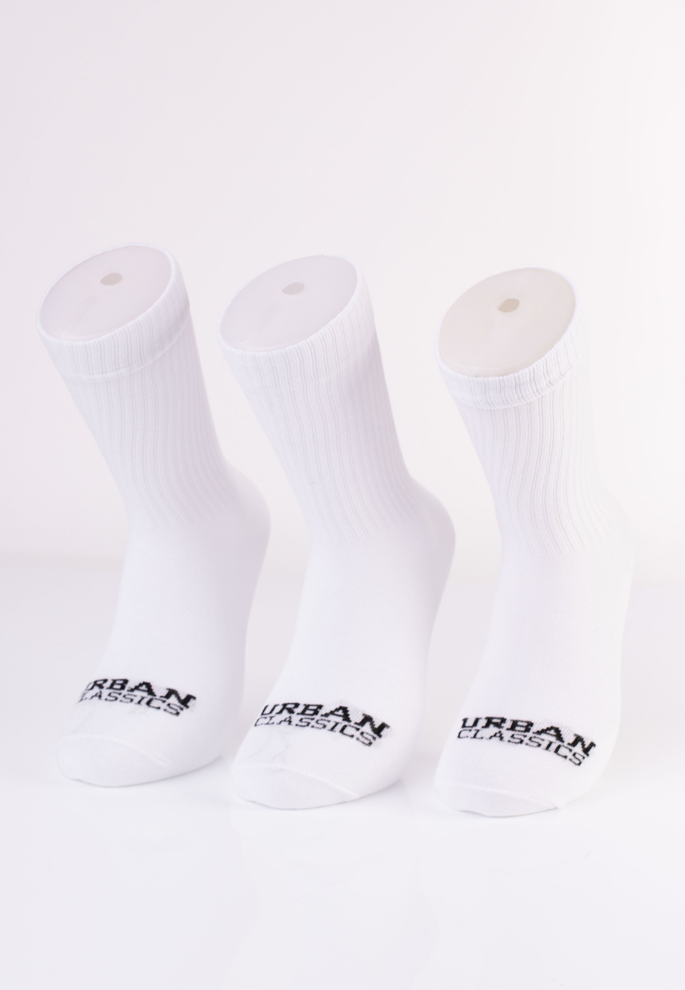 Urban Classics - Simple Flat Knit Pack Of 3 White - Socks | Neutral-Image