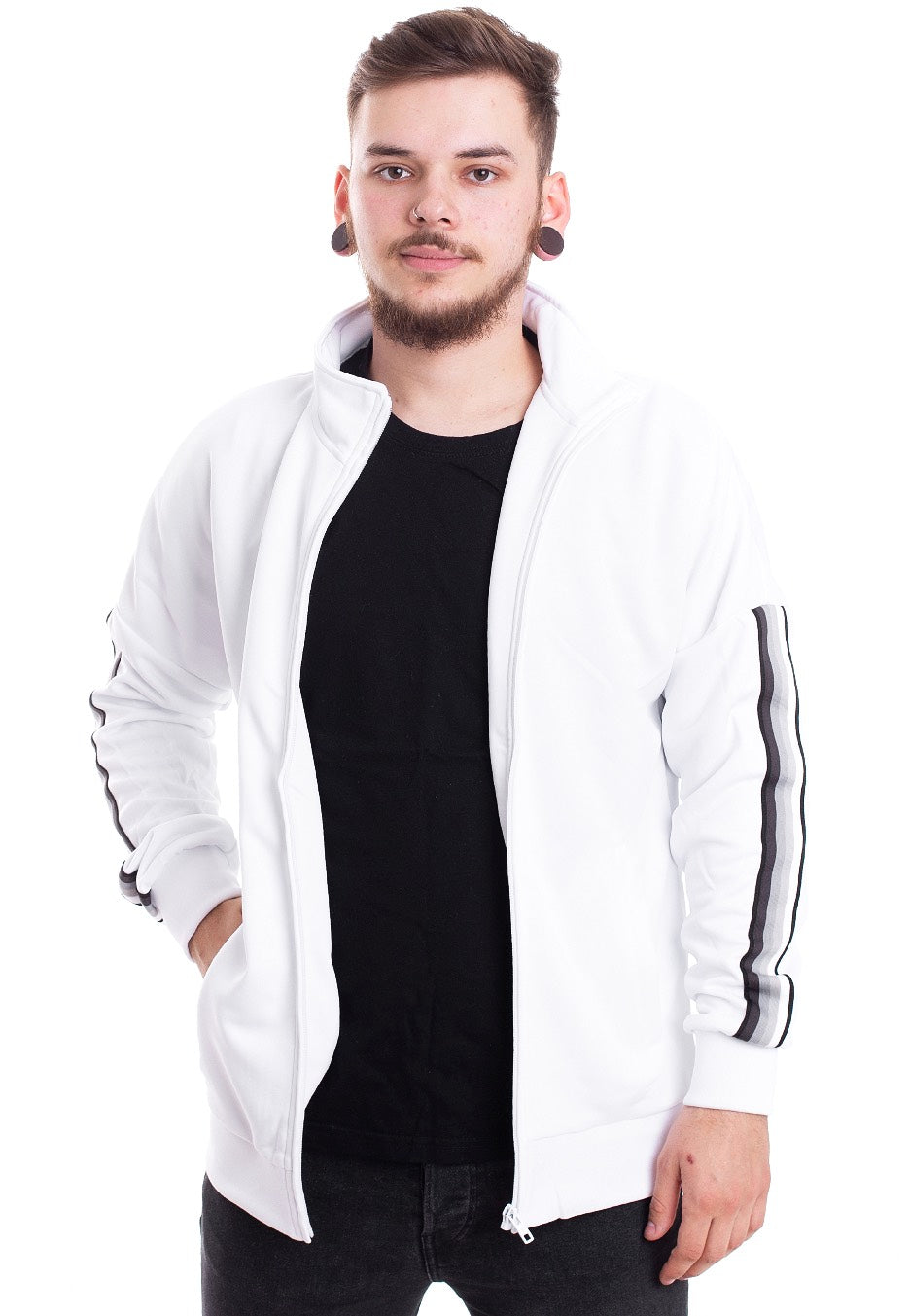 Urban Classics - Sleeve Taped White/Grey - Track Jacket | Men-Image