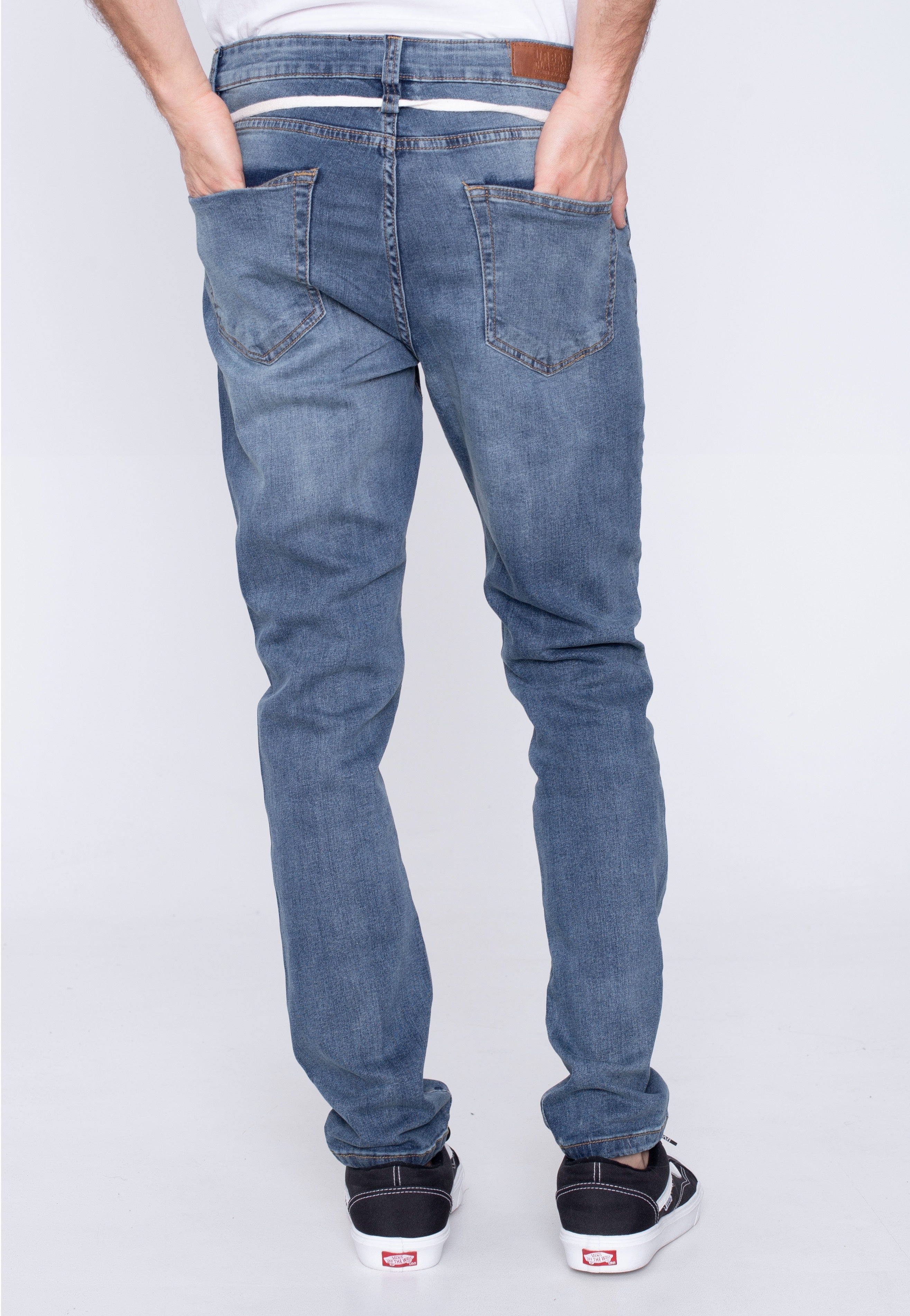 Urban Classics - Slim Fit Drawstring Mid Heavy Destroyed Washed - Jeans | Men-Image