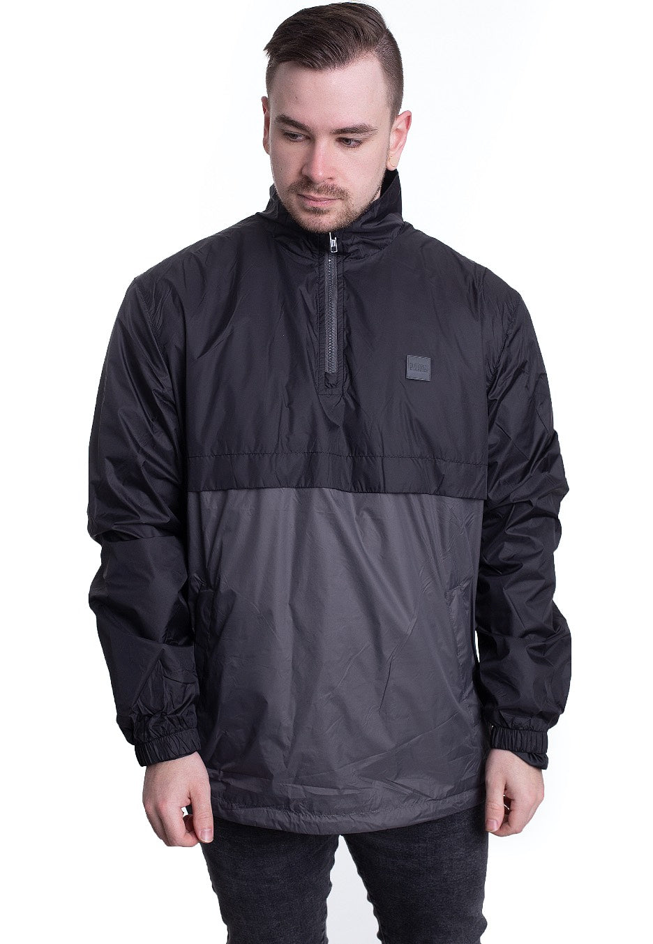 Urban Classics - Stand Up Collar Pull Over Black/Darkshadow - Windbreaker | Men-Image