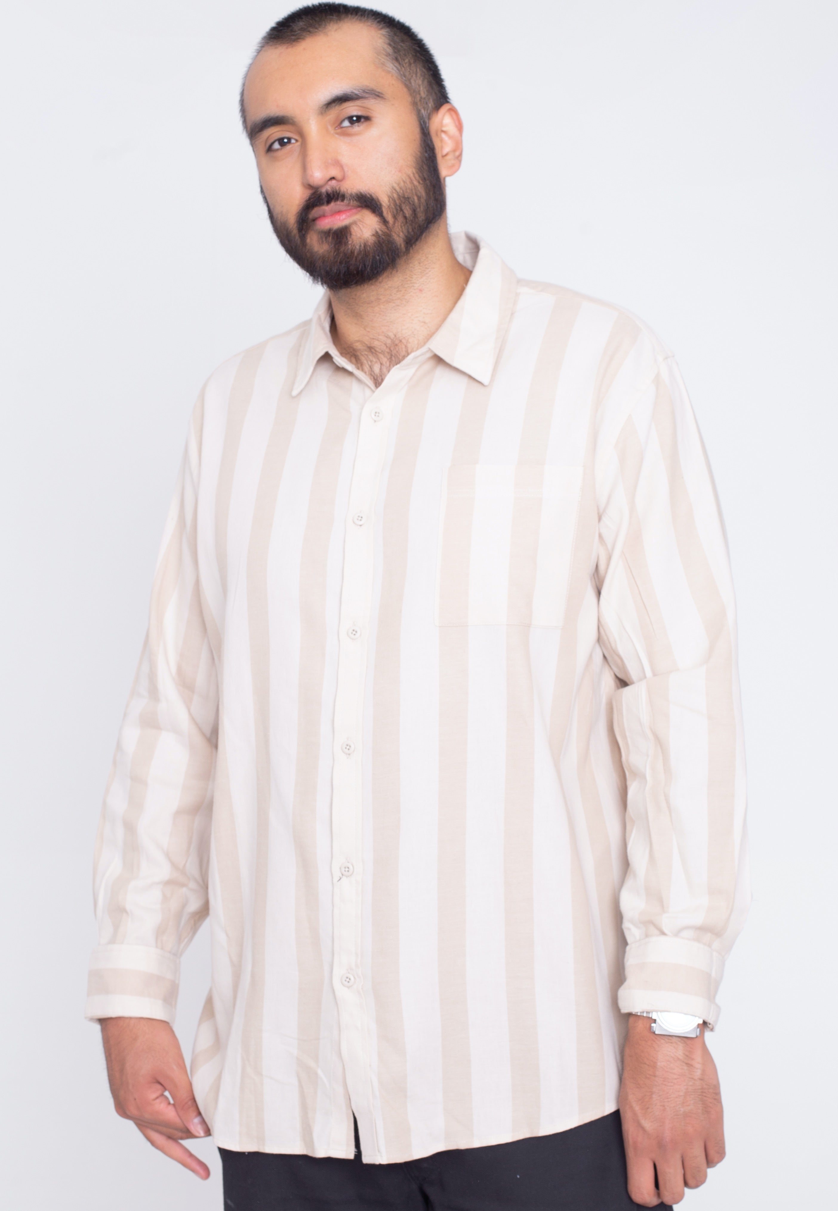 Urban Classics - Striped Unionbeige/Softseagrass - Shirt | Men-Image