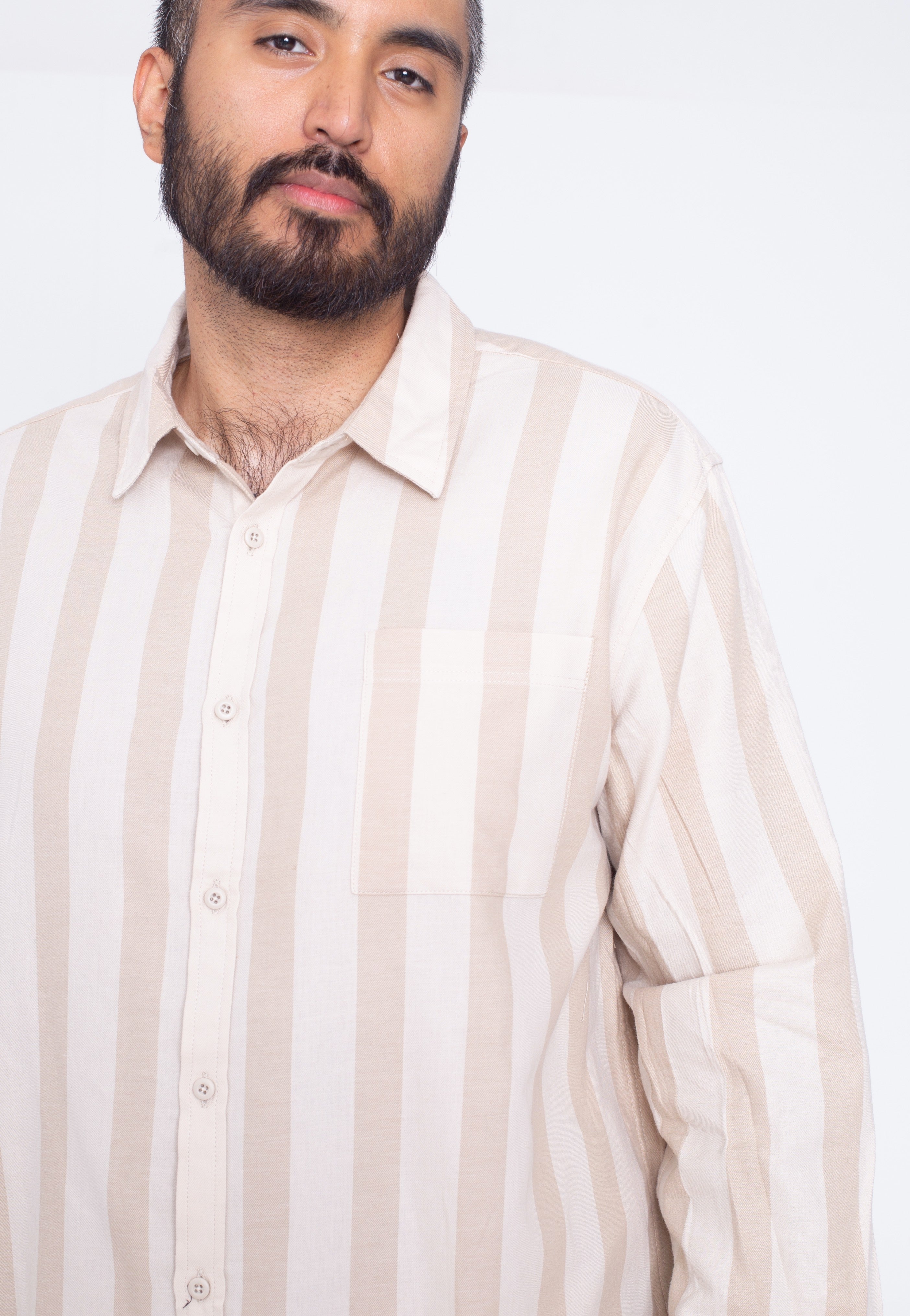 Urban Classics - Striped Unionbeige/Softseagrass - Shirt | Men-Image