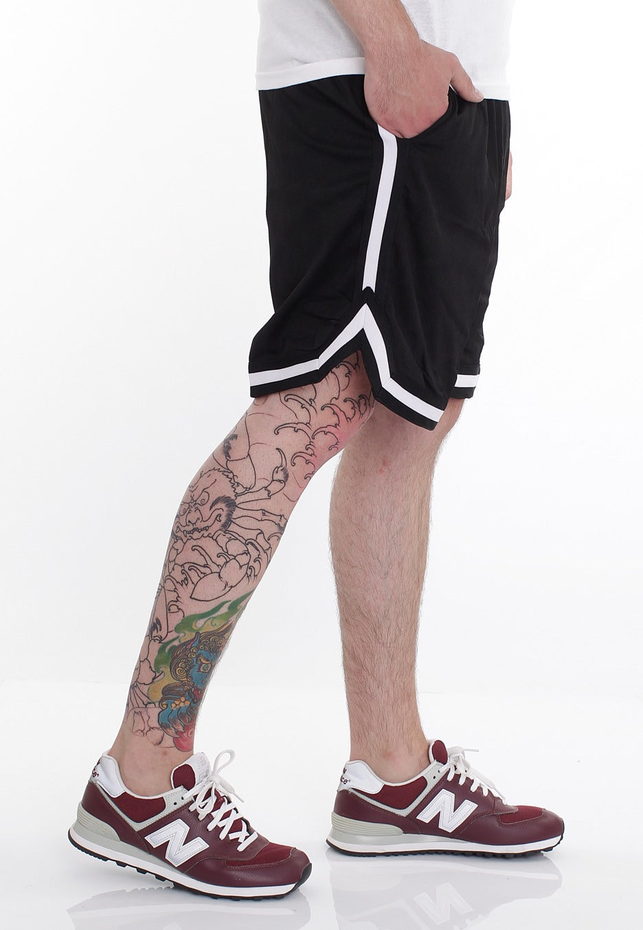 Urban Classics - Stripes Black/Black/White - Shorts | Men-Image