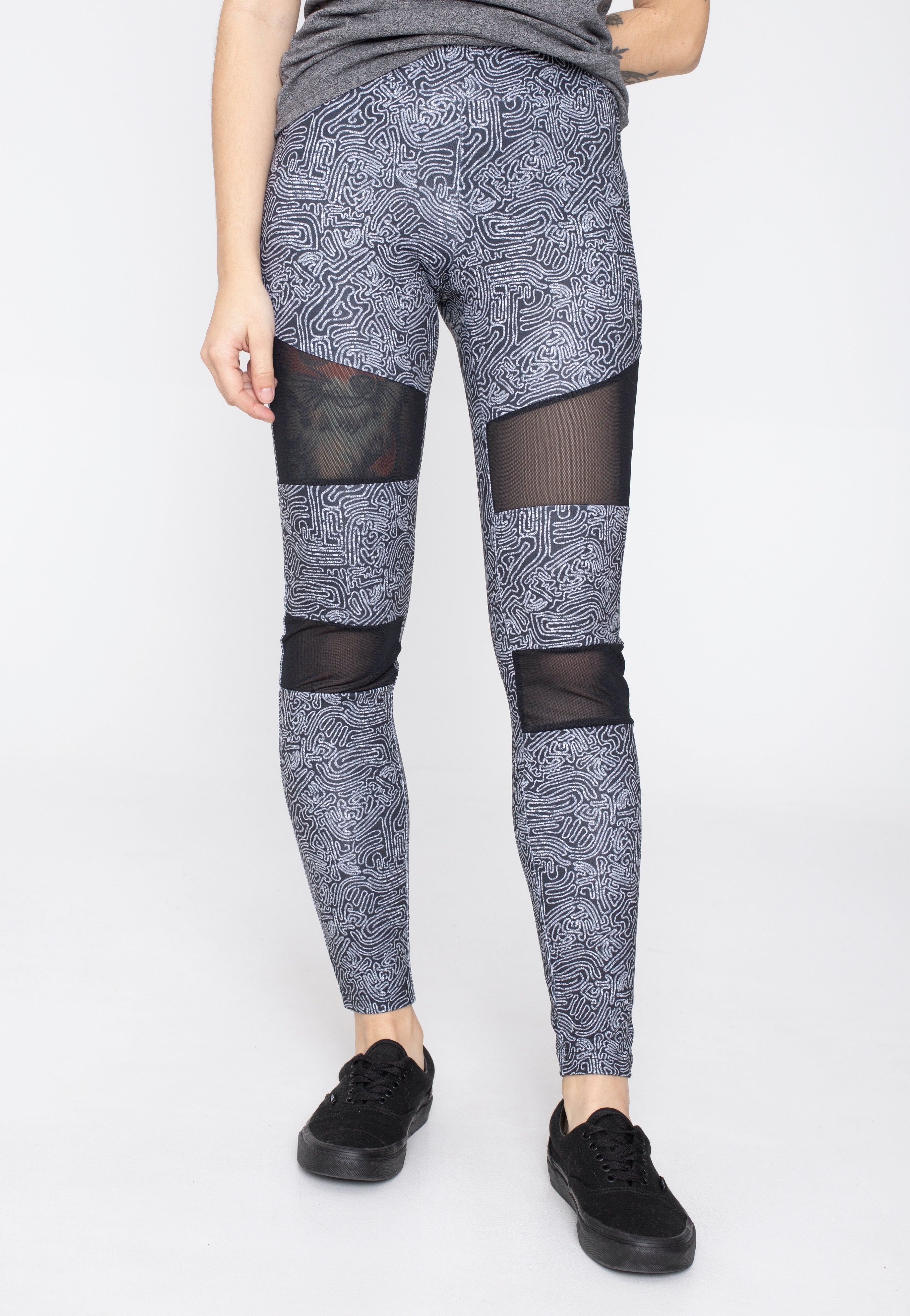 Urban Classics - Tech Mesh AOP Blackzen - Leggings | Women-Image