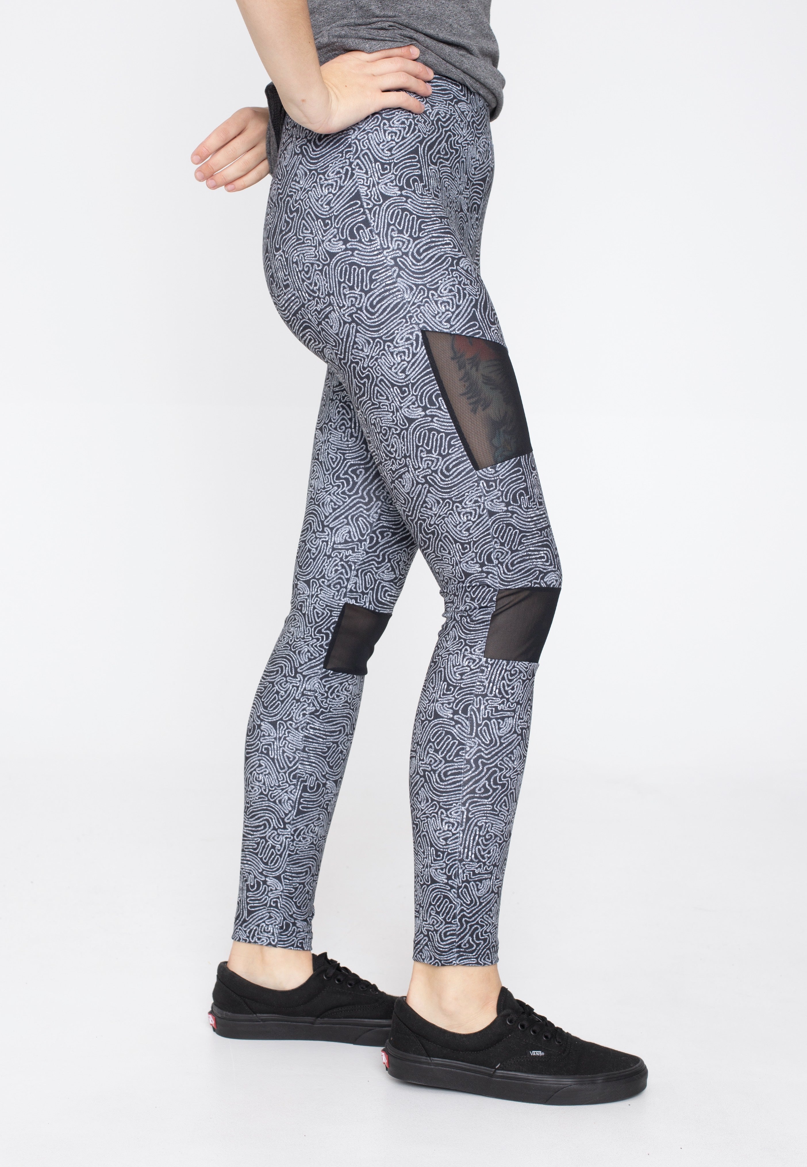 Urban Classics - Tech Mesh AOP Blackzen - Leggings | Women-Image