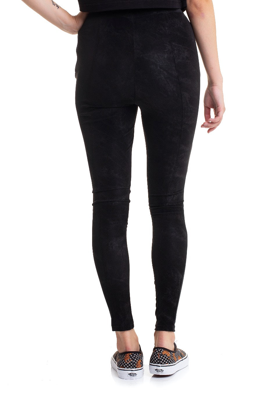 Urban Classics - Washed Faux Leather Black - Pants | Women-Image