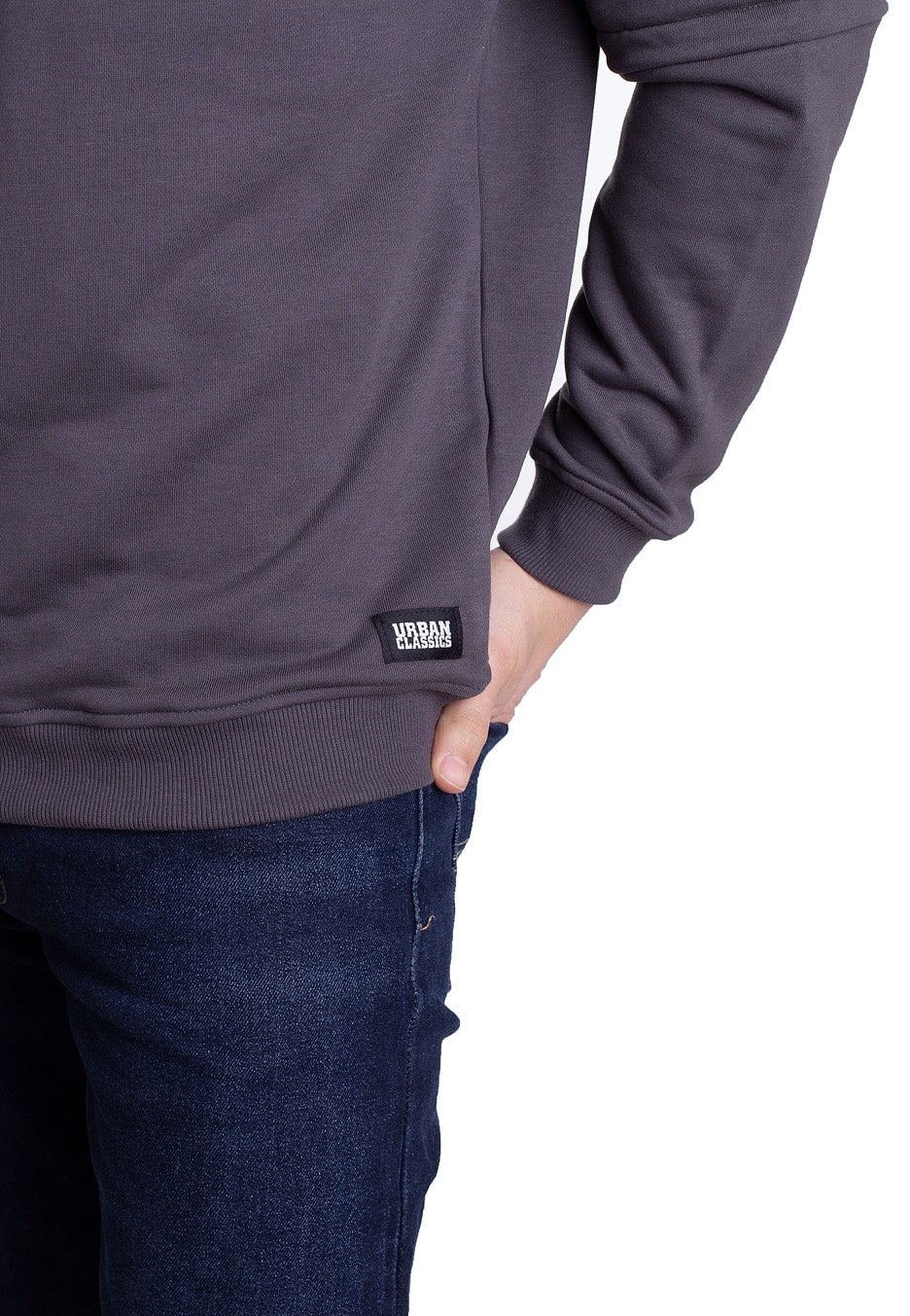 Urban Classics - Zip Away Oversized Terry Crew Darkshadow - Sweater | Men-Image