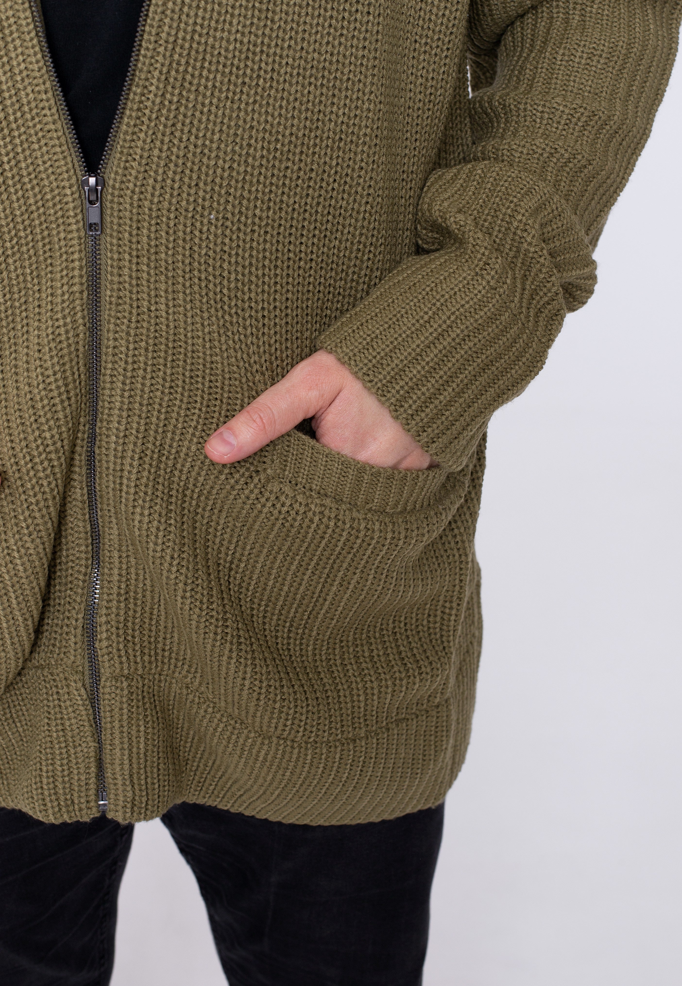 Urban Classics - Zip Tini Olive - Cardigan | Men-Image