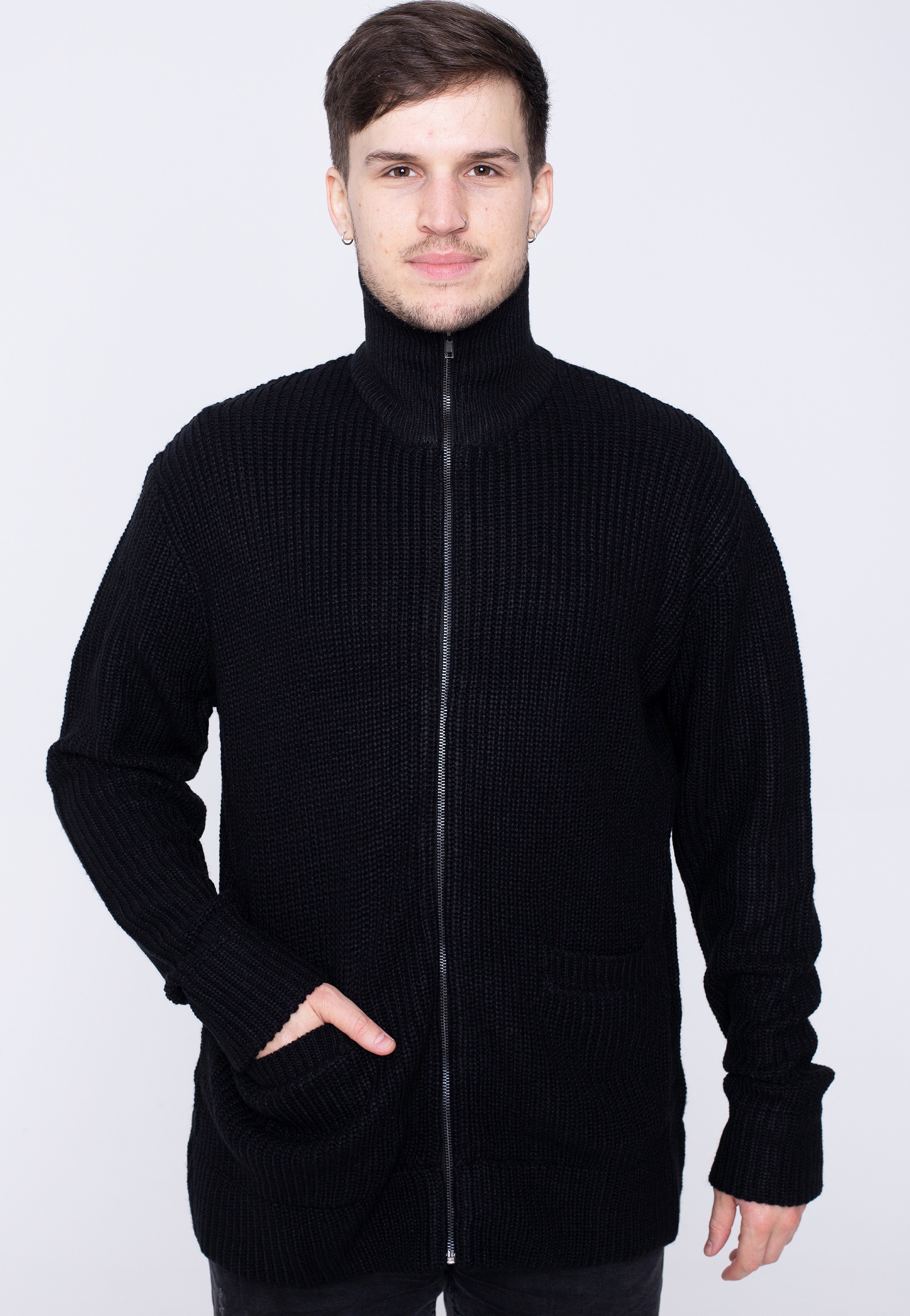 Urban Classics - Zip Black - Cardigan | Men-Image