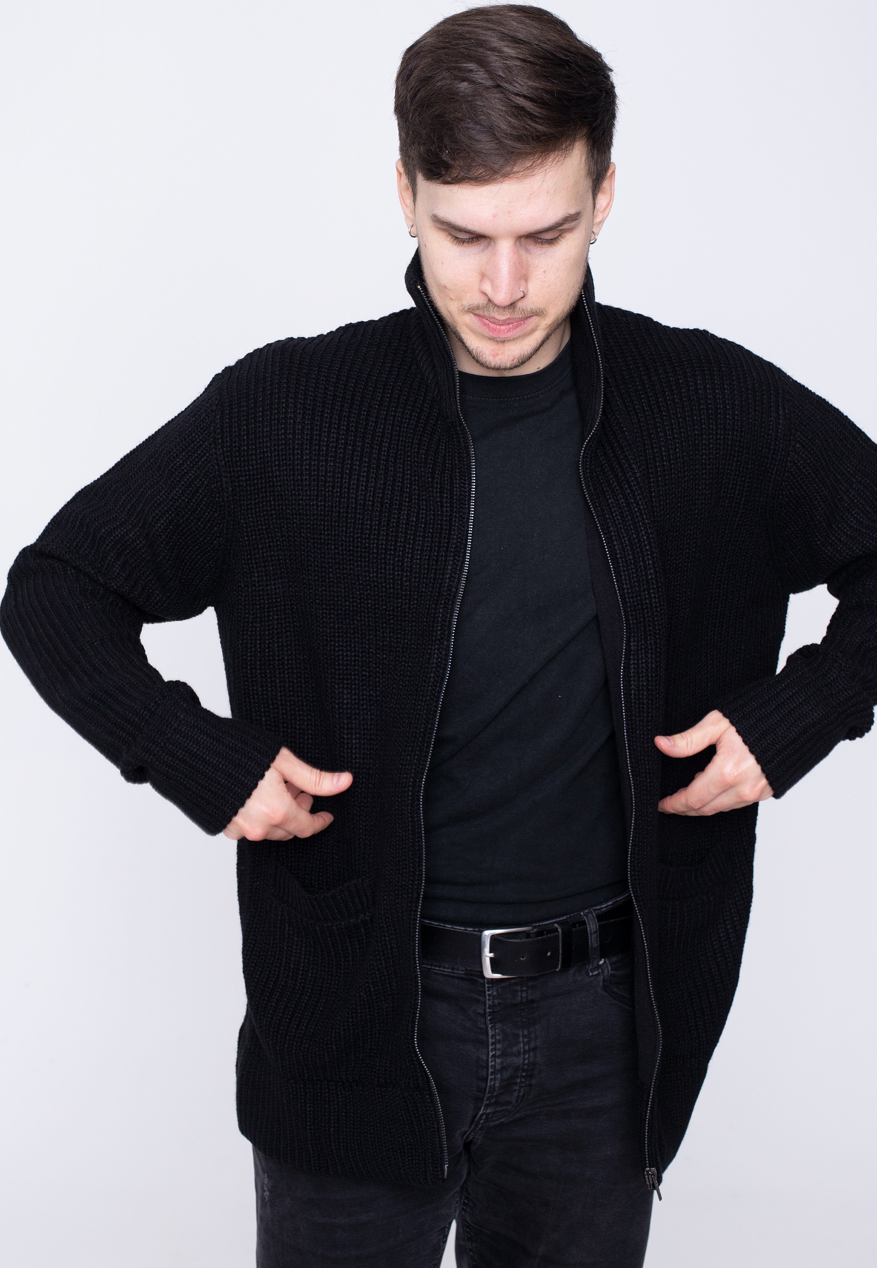 Urban Classics - Zip Black - Cardigan | Men-Image