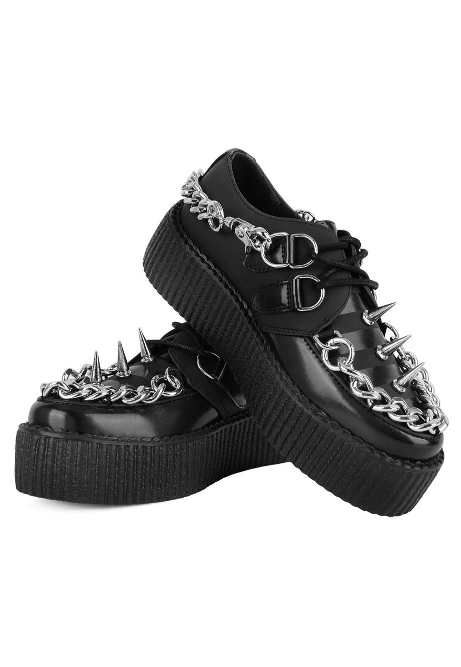 T.U.K. - Viva High Sole Creep Black Spike N Chain - Girl Shoes | Women-Image