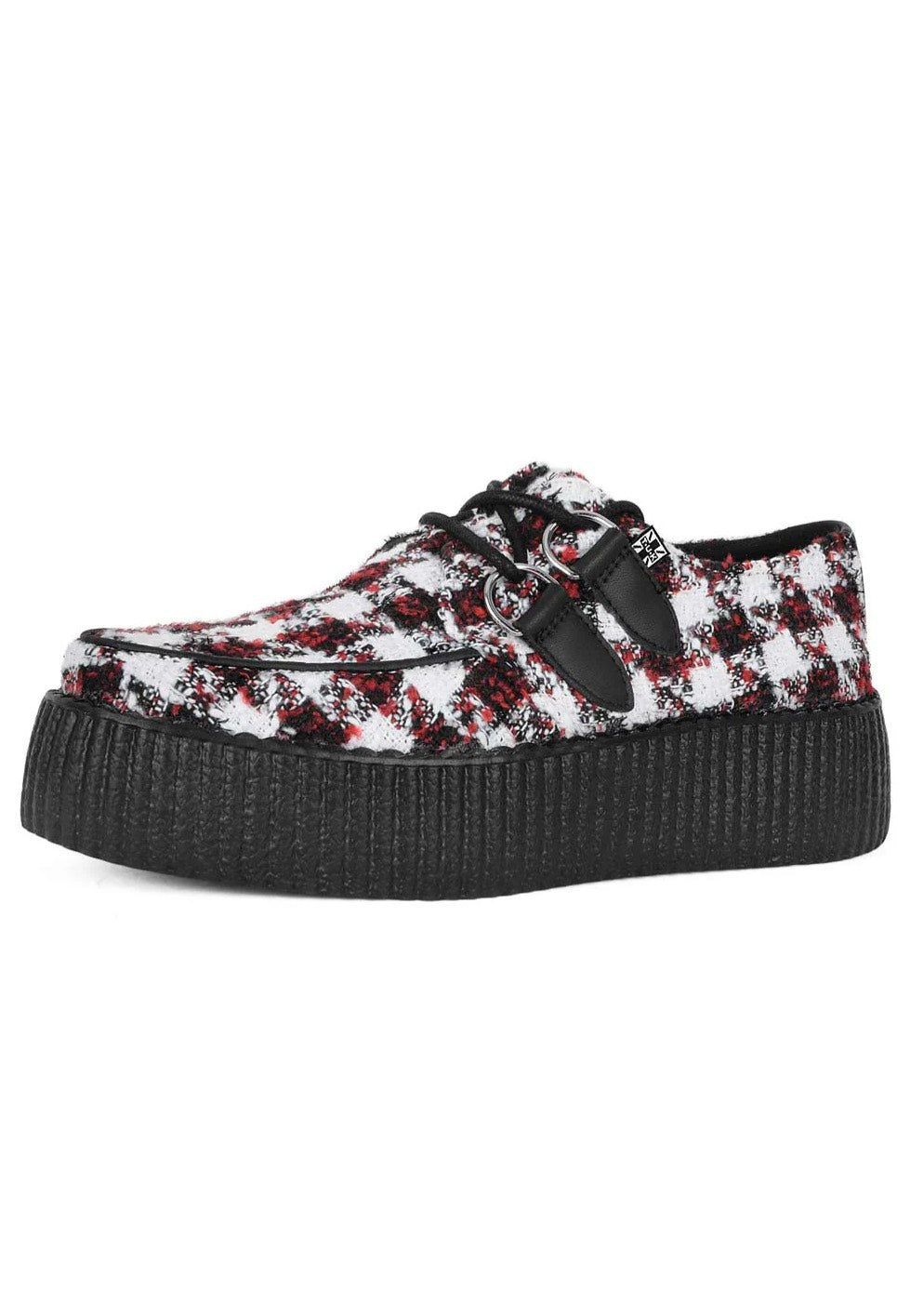 T.U.K. - Viva Mondo Creeper Black/White/Red Textile - Girl Shoes | Women-Image