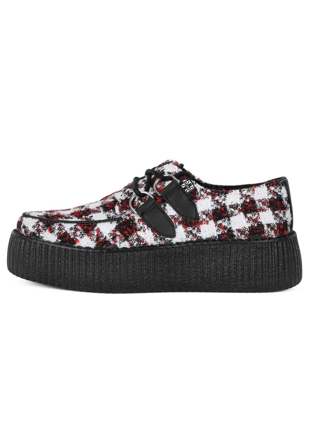 T.U.K. - Viva Mondo Creeper Black/White/Red Textile - Girl Shoes | Women-Image