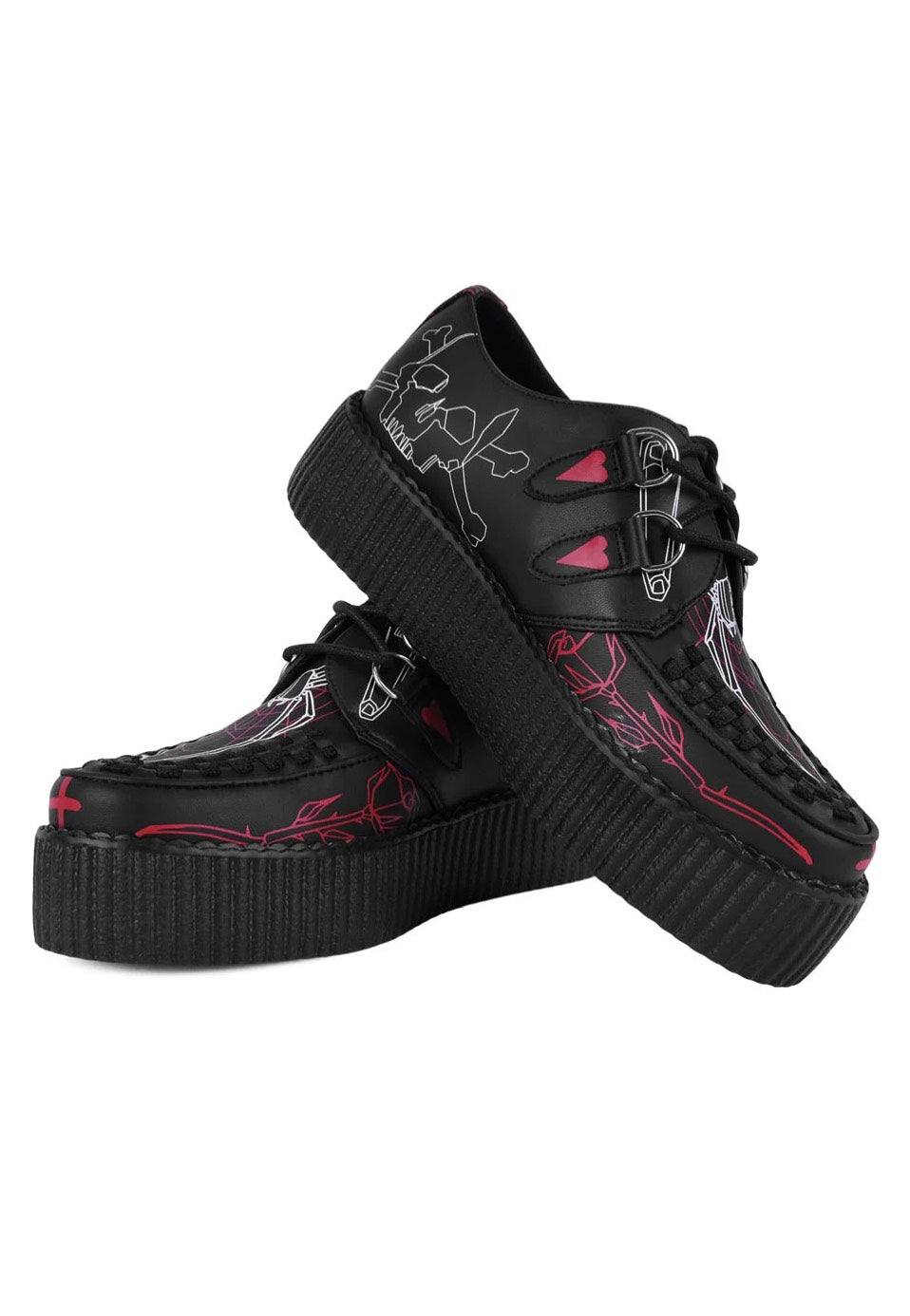 T.U.K. x Eliza Sidney - Viva High Sole Black Skull Print - Girl Shoes | Women-Image