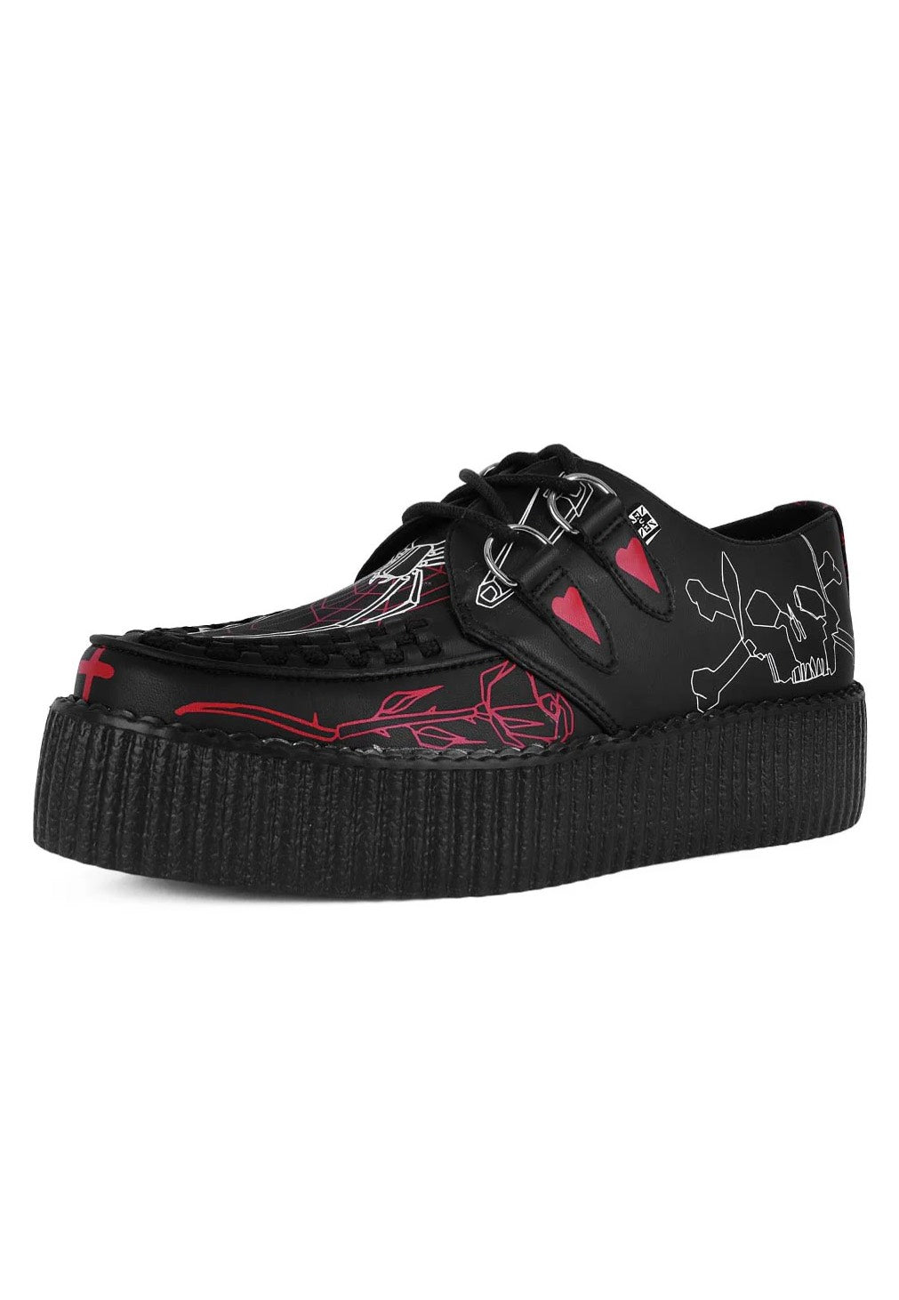 T.U.K. x Eliza Sidney - Viva High Sole Black Skull Print - Girl Shoes | Women-Image