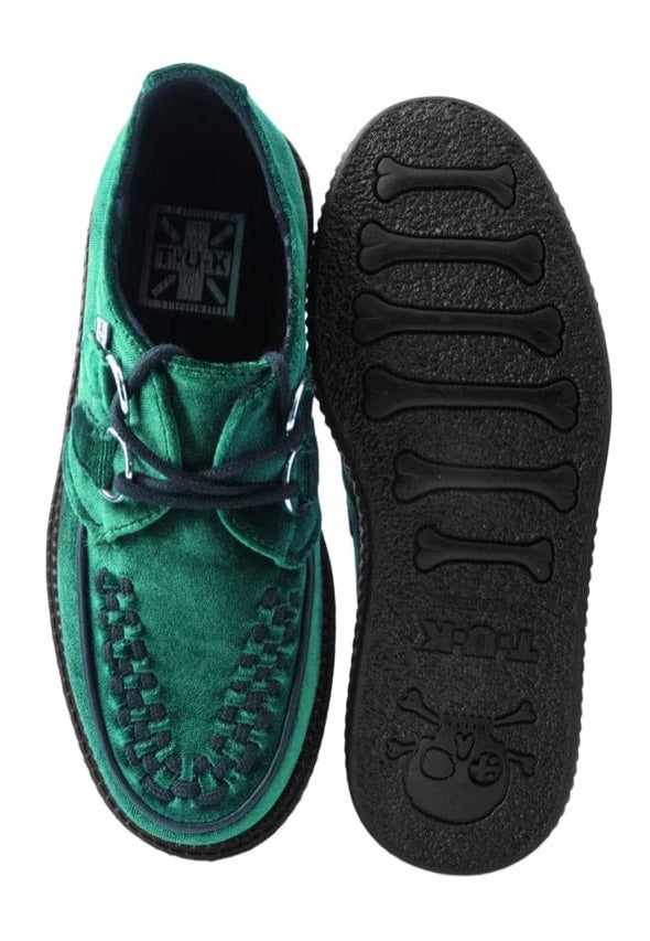 T.U.K. - Viva Mondo Creeper Emerald Green Velvet - Girl Shoes | Women-Image