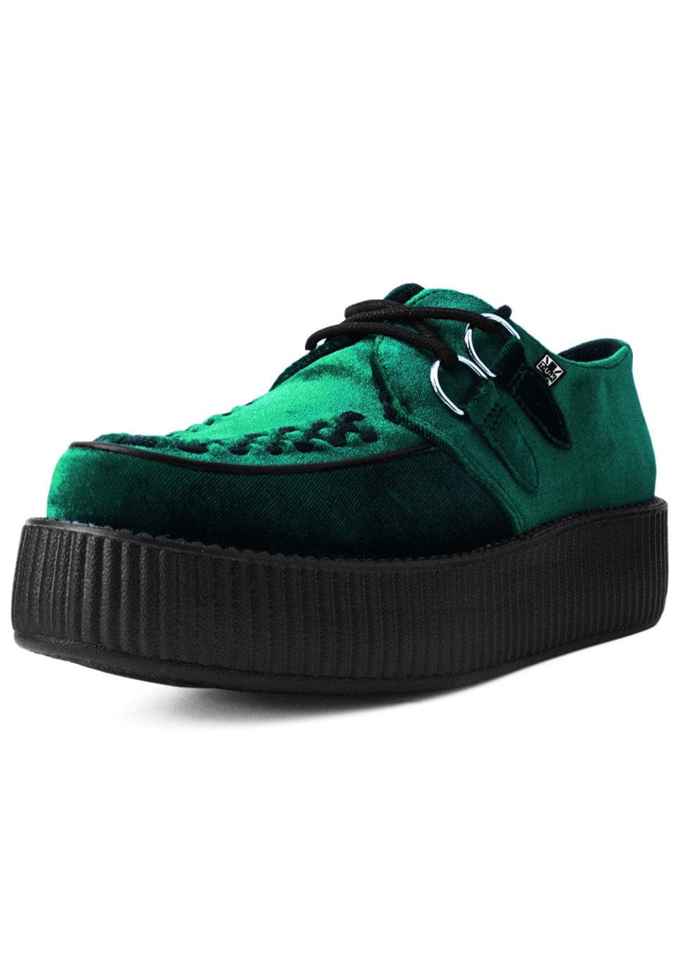 T.U.K. - Viva Mondo Creeper Emerald Green Velvet - Girl Shoes | Women-Image