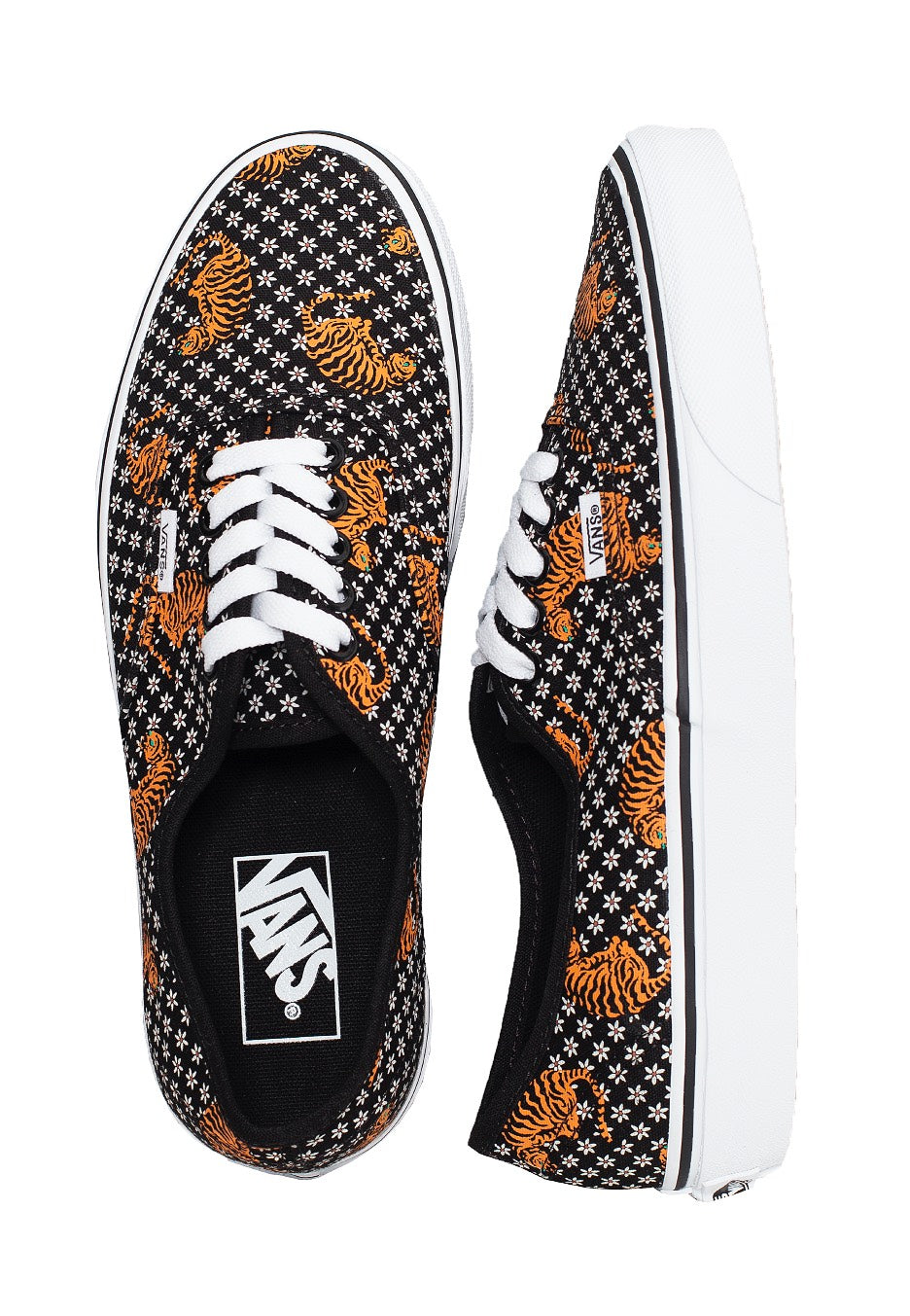 Vans - Authentic (Tiger Floral) Blk/Tr Wht - Girl Shoes | Women-Image