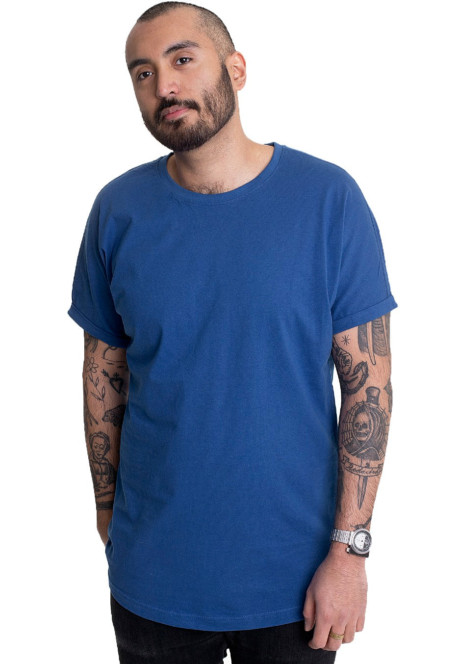 Urban Classics - Long Shaped Turnup Sporty Blue - T-Shirt | Men-Image