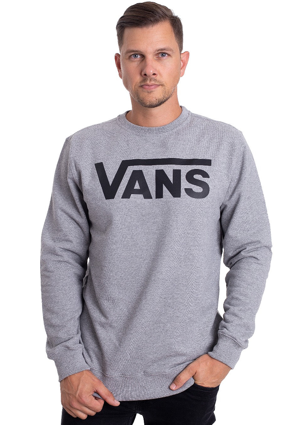 Vans - Classic Crew II Cement Heather/Black - Sweater | Men-Image