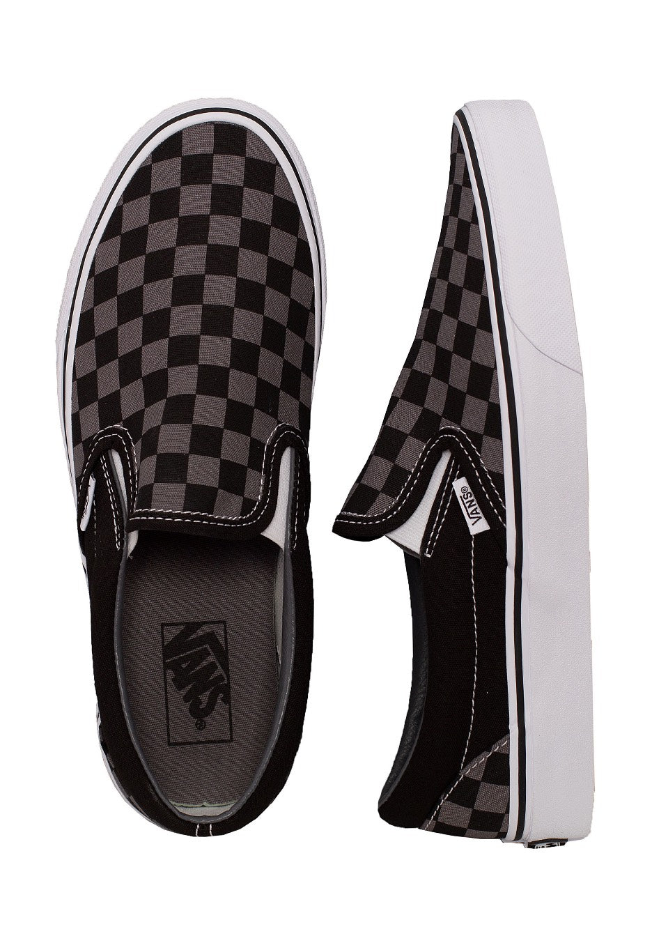 Vans - Classic Slip-On Black/Pewter Checkerboard - Shoes | Men-Image