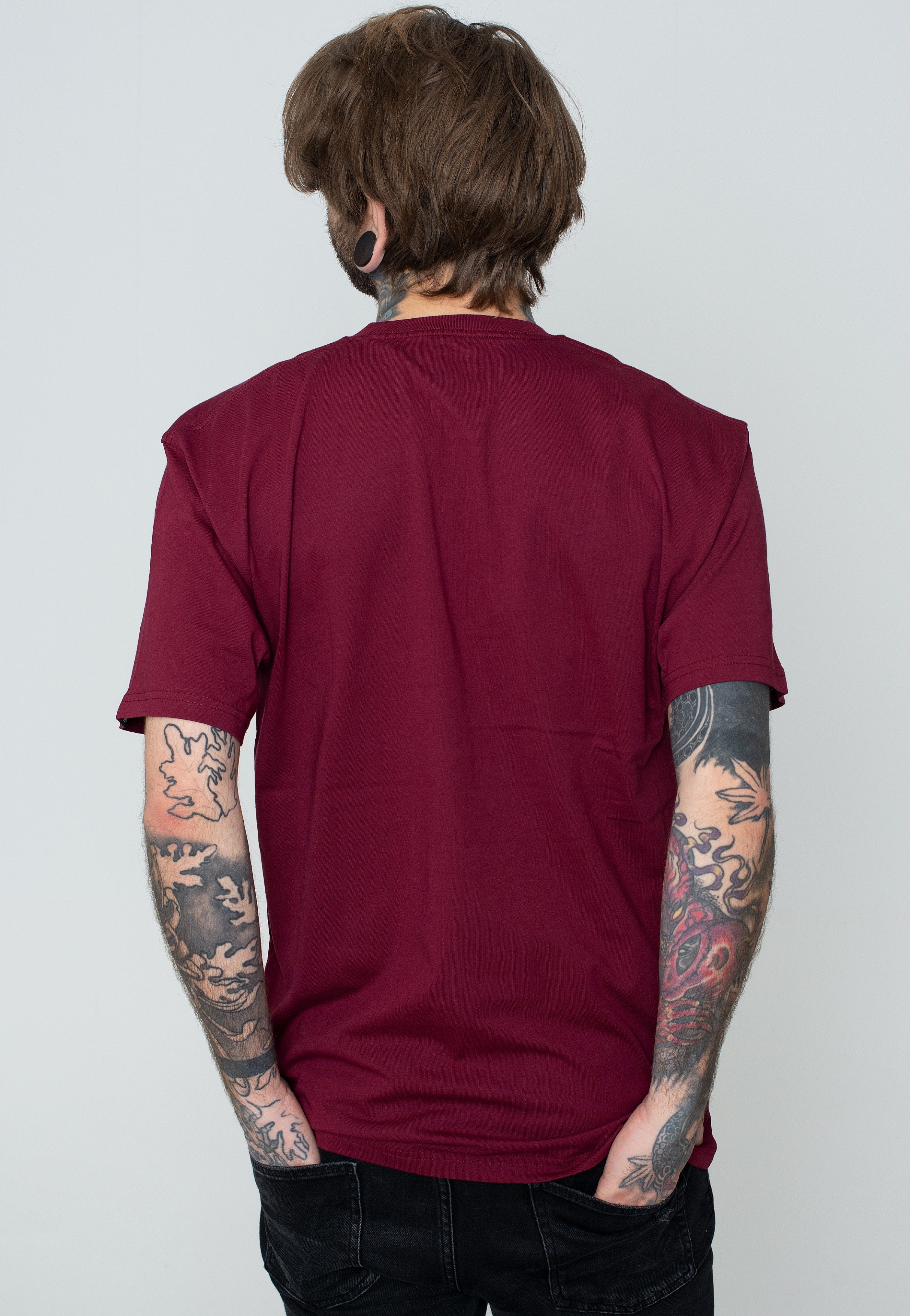 Vans - Left Chest Logo Burgundy - T-Shirt | Men-Image