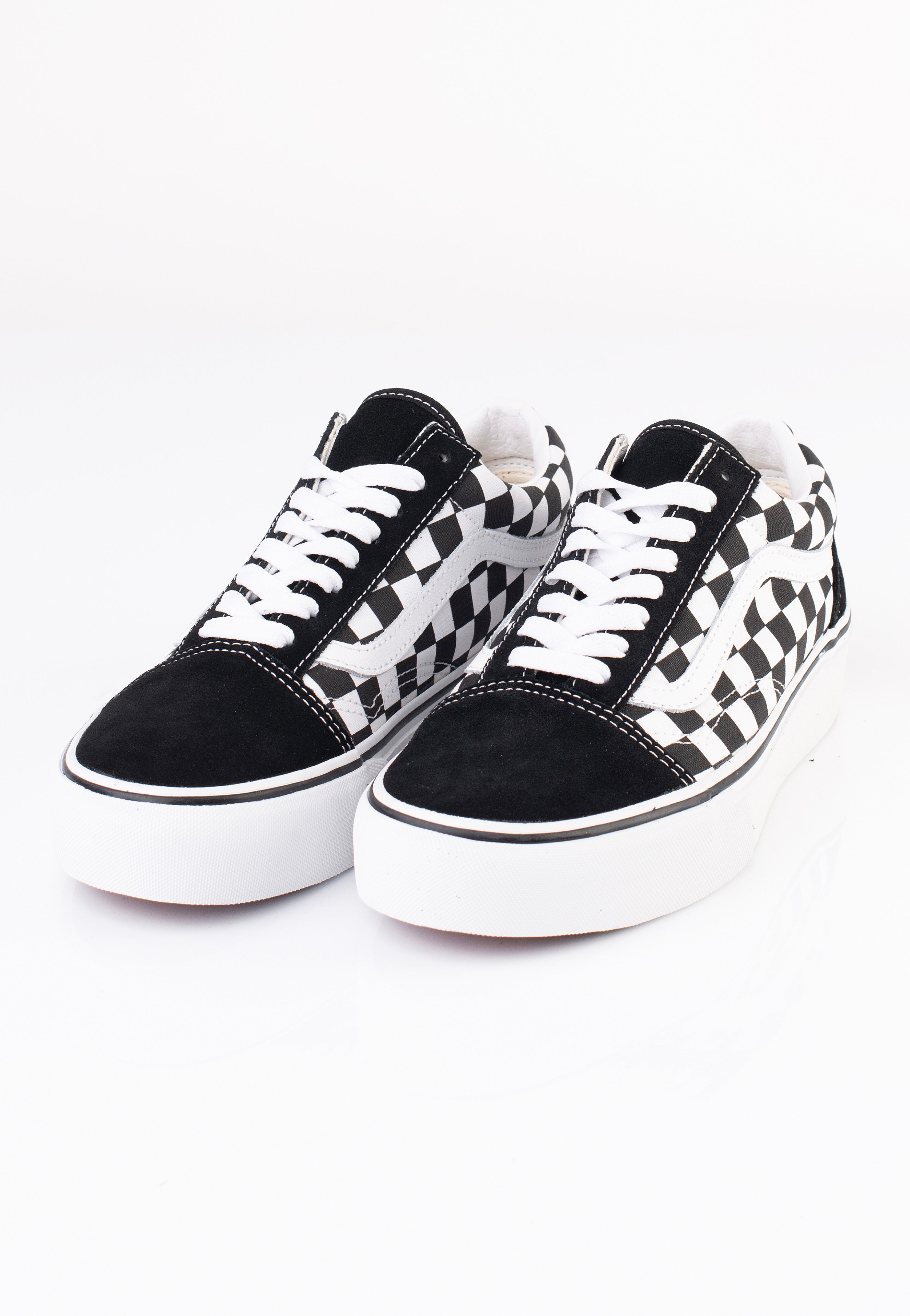 Vans - Old Skool Platform Checkerboard Black/True White - Girl Shoes | Women-Image