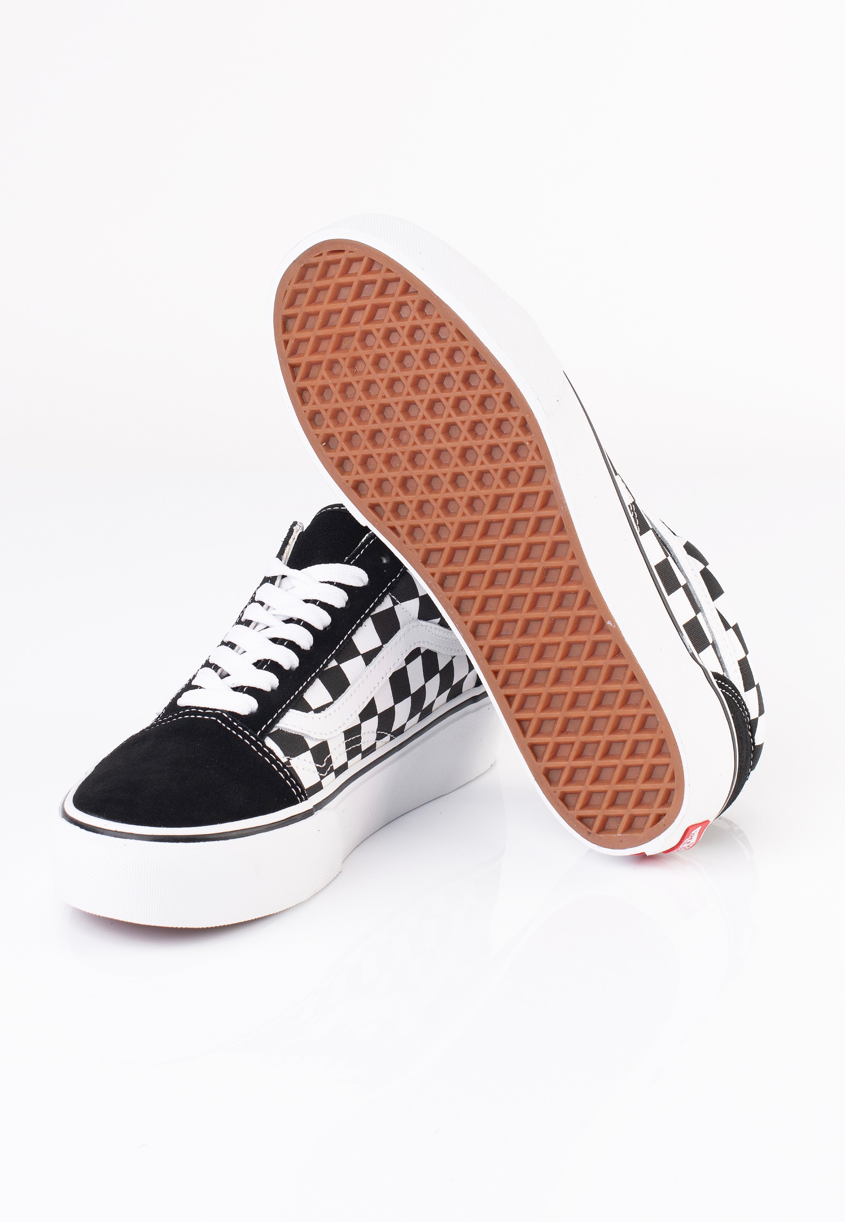 Vans - Old Skool Platform Checkerboard Black/True White - Girl Shoes | Women-Image